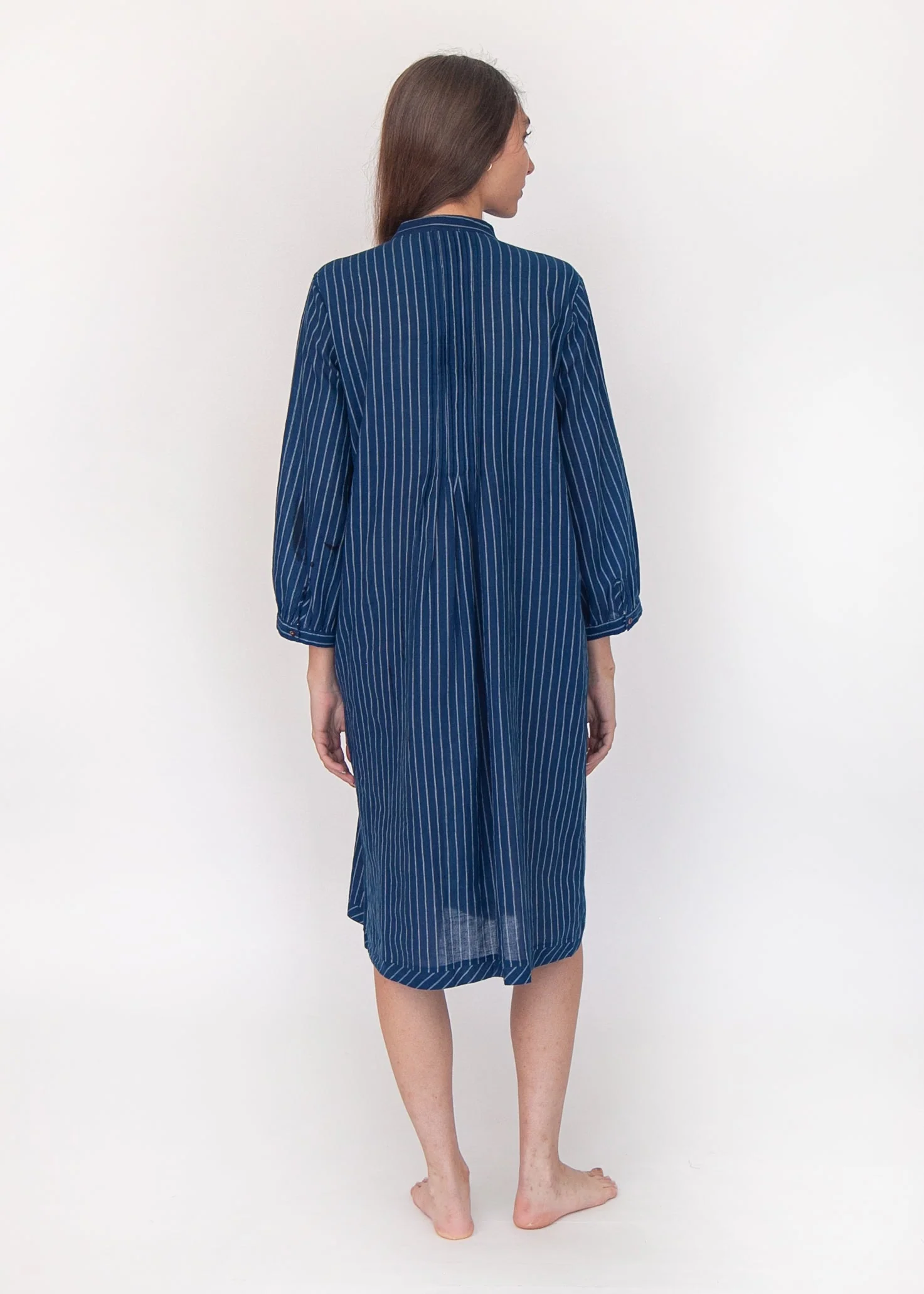 Aditi Double Stripe Dress  - Natural Indigo - Image 3