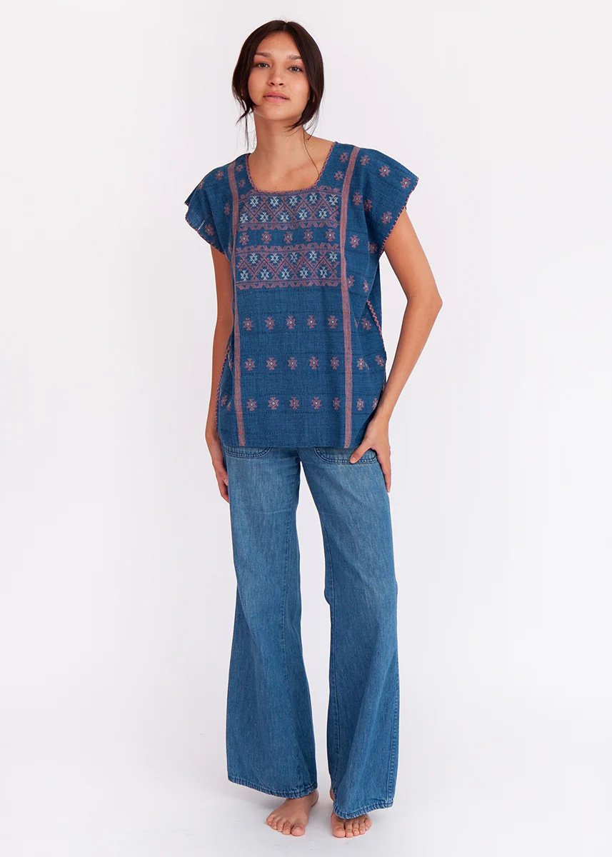 Amuzgo Top Natural Indigo #5 - Image 3