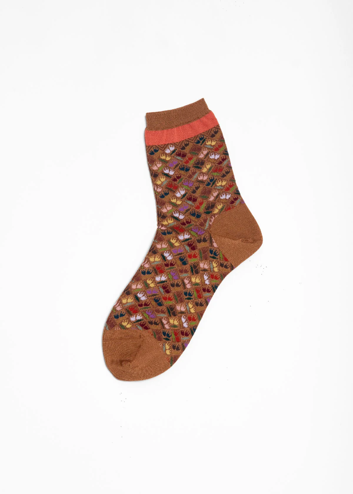 Antipast Dancing Tulips Mid Socks - Brown