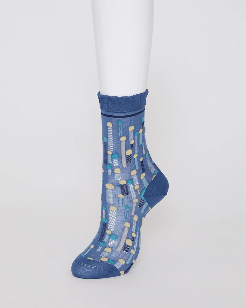 Antipast Dream Polka Dot Mid Socks - Blue - Image 2