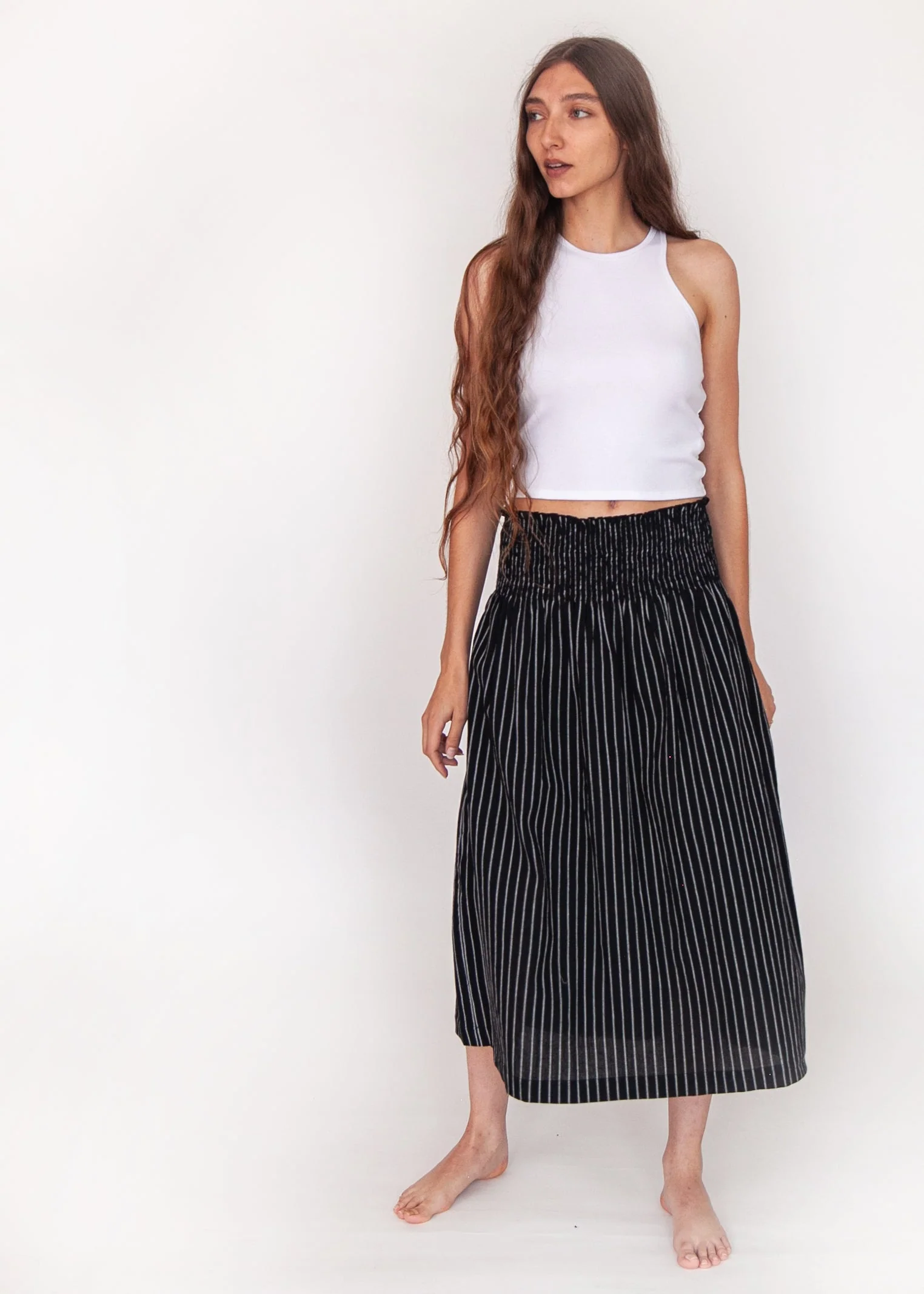 Araminta Stripe Skirt - Nero
