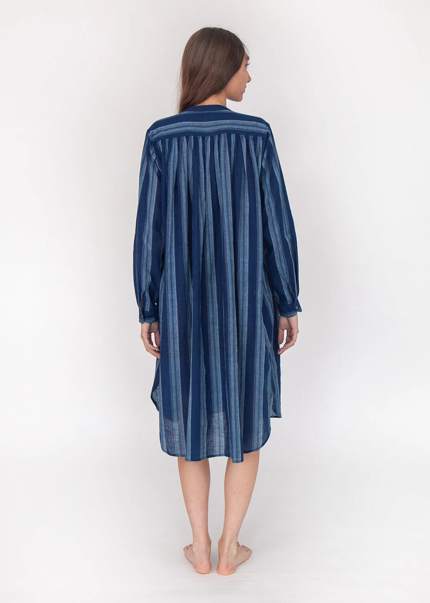 Bheeti Large Stripe Dress - Natural Indigo - Image 5