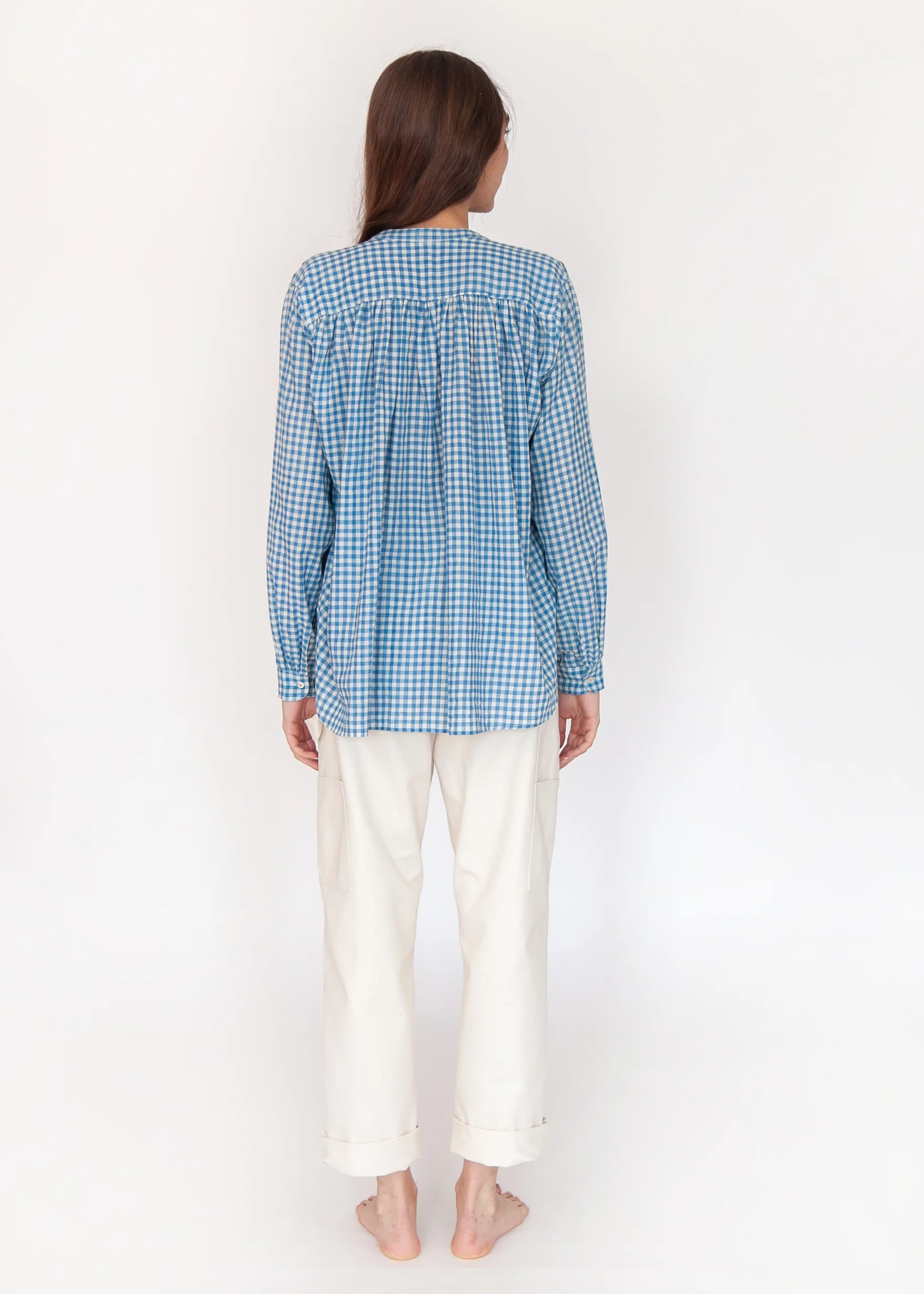 Bheeti Tie Dye Checks Top - Lake - Image 5