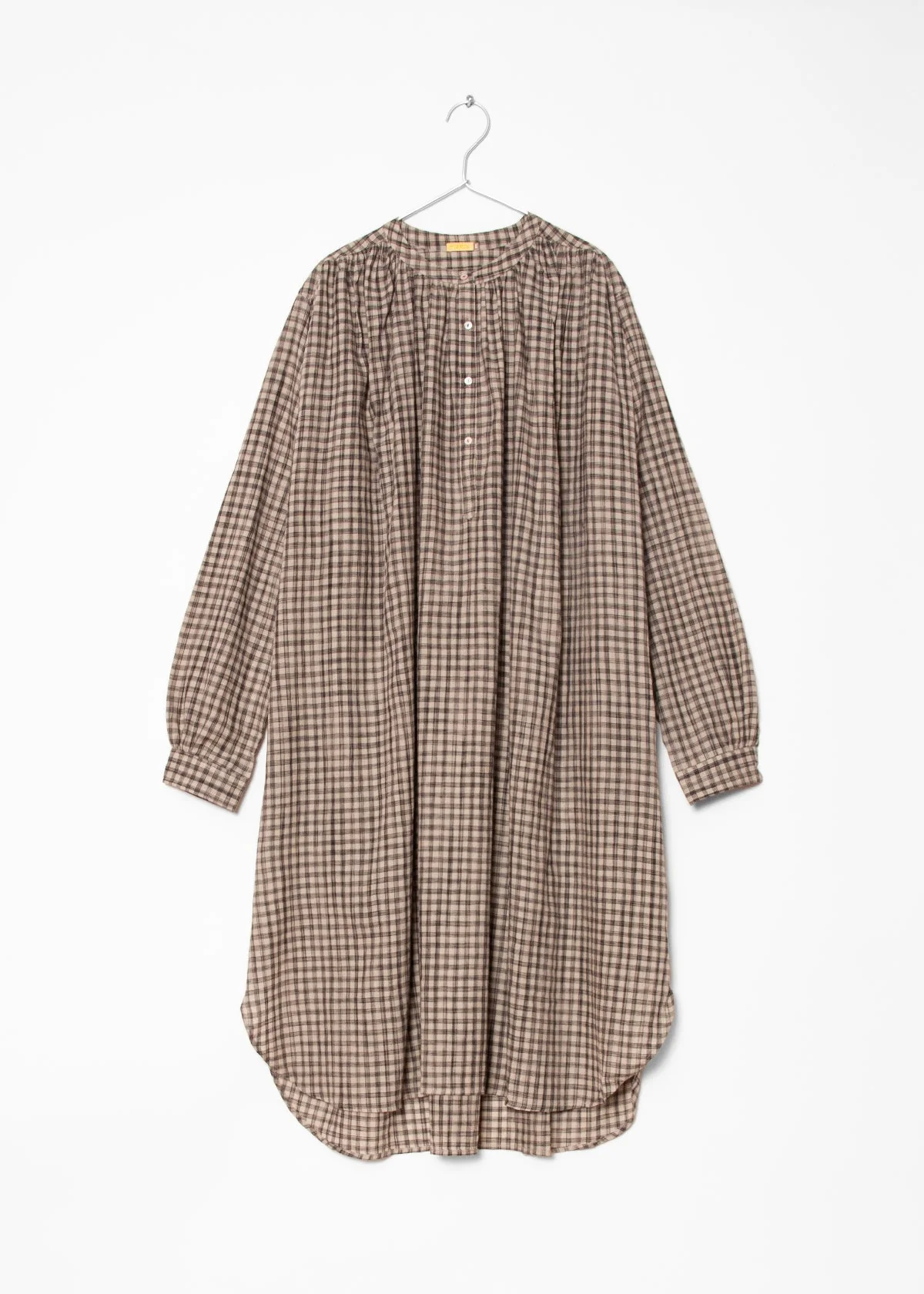Bheeti Tie Dye Checks Dress - Cement