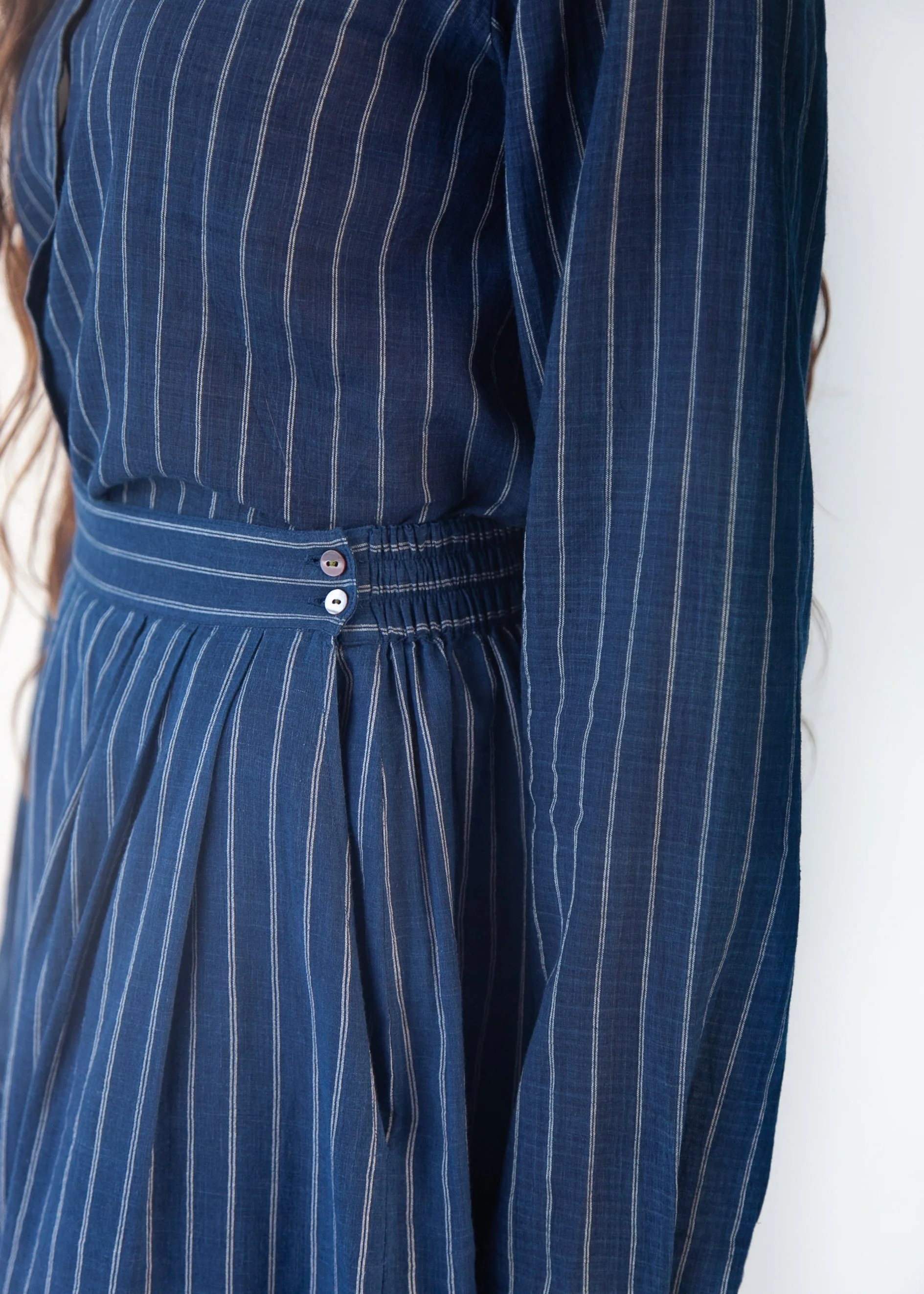 Danae Double Stripe Skirt Pant - Natural Indigo - Image 8