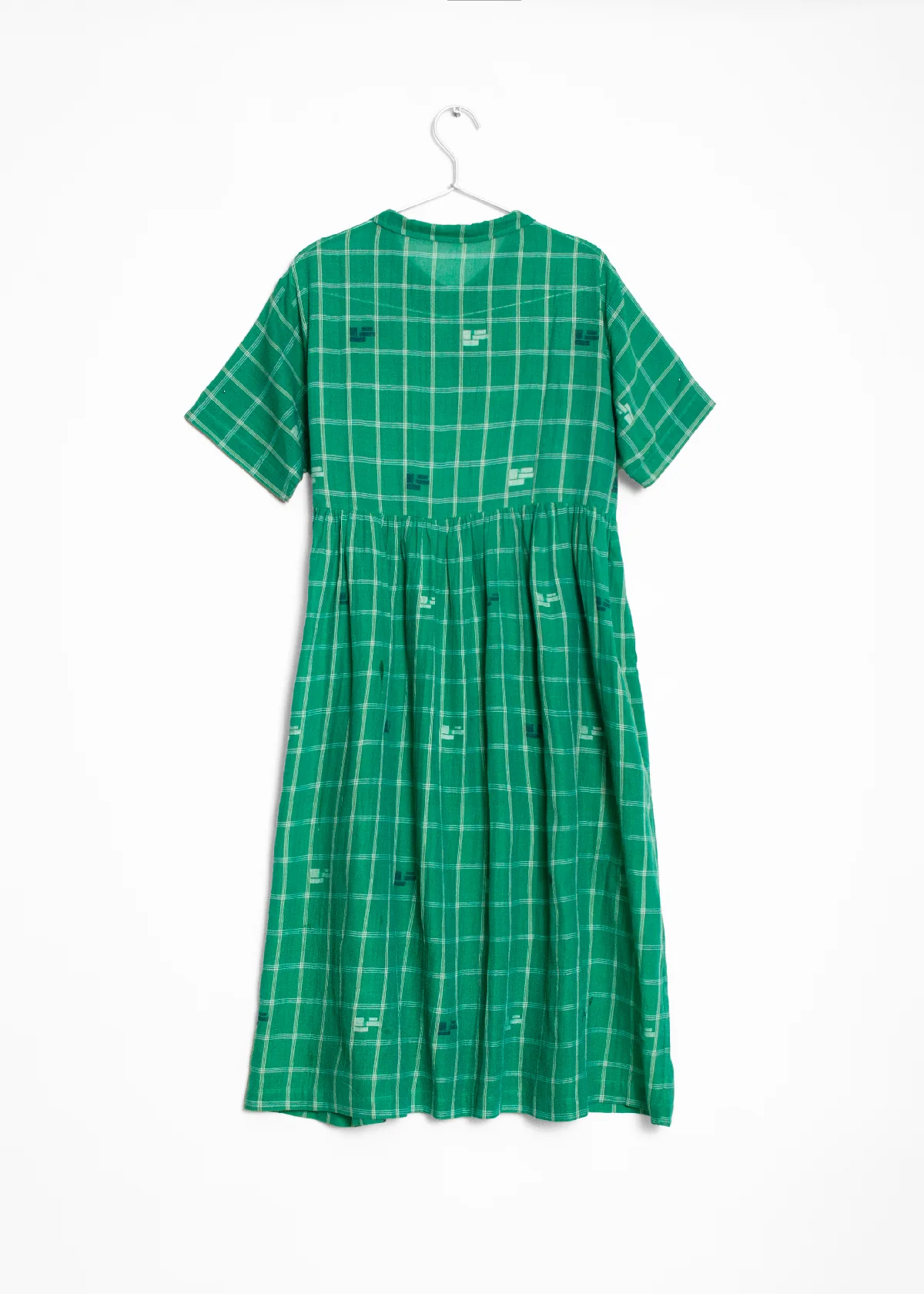 Dora Check Jamdani Dress - Mint - Image 3