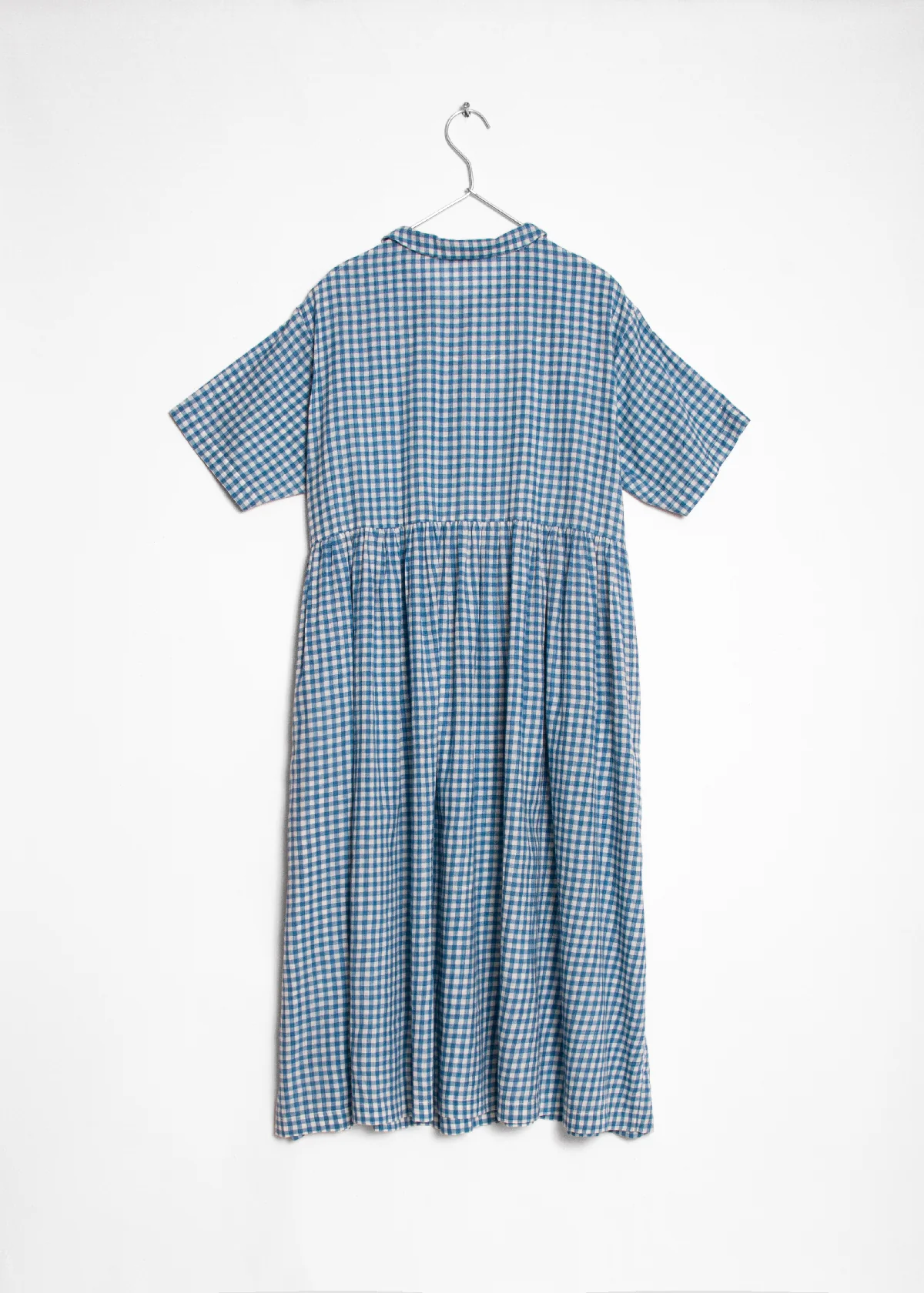 Dora Tie Dye Checks Dress - Lake - Image 8