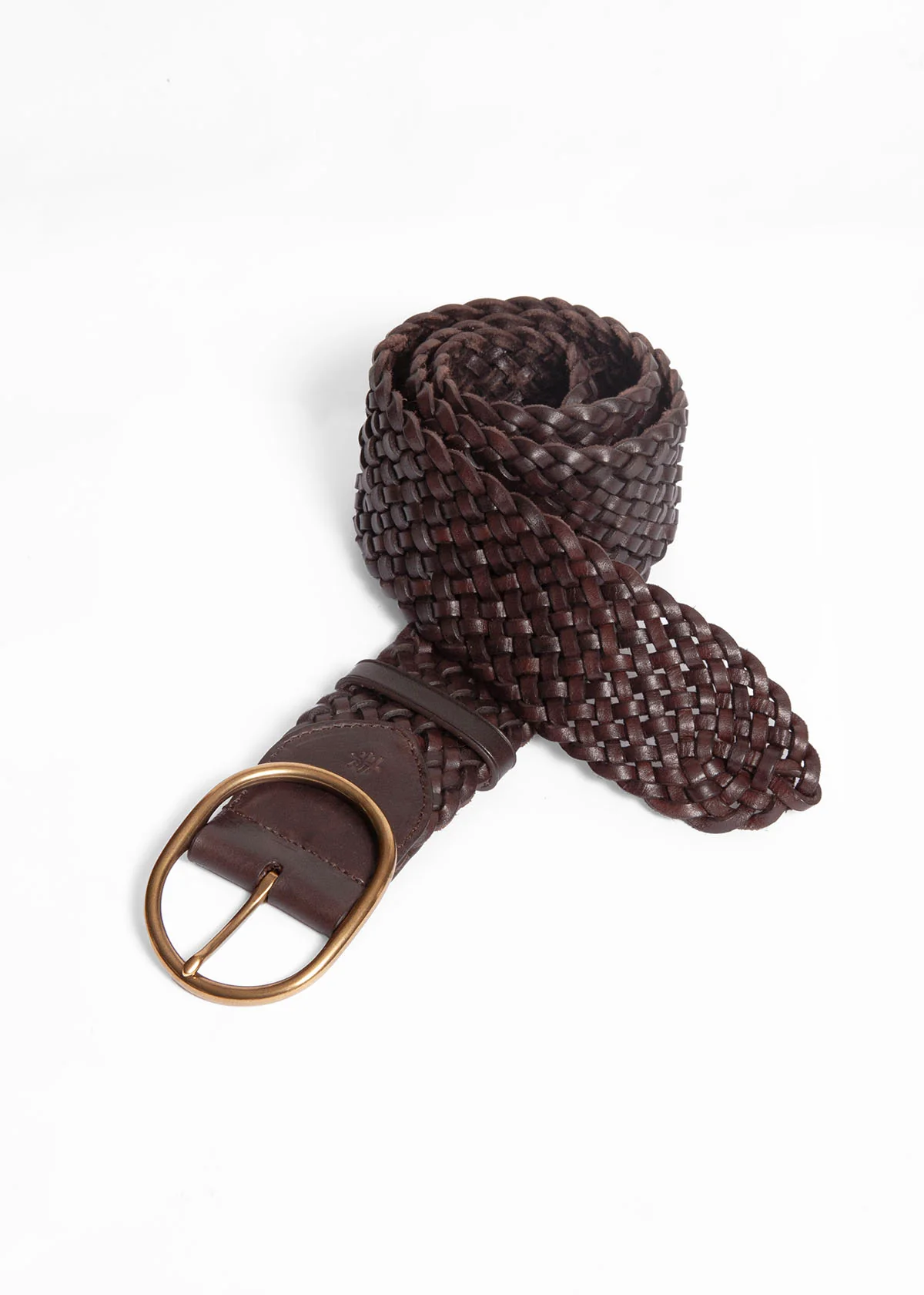 Dragon Diffusion Woven Wide Belt Oval Buckle Brown