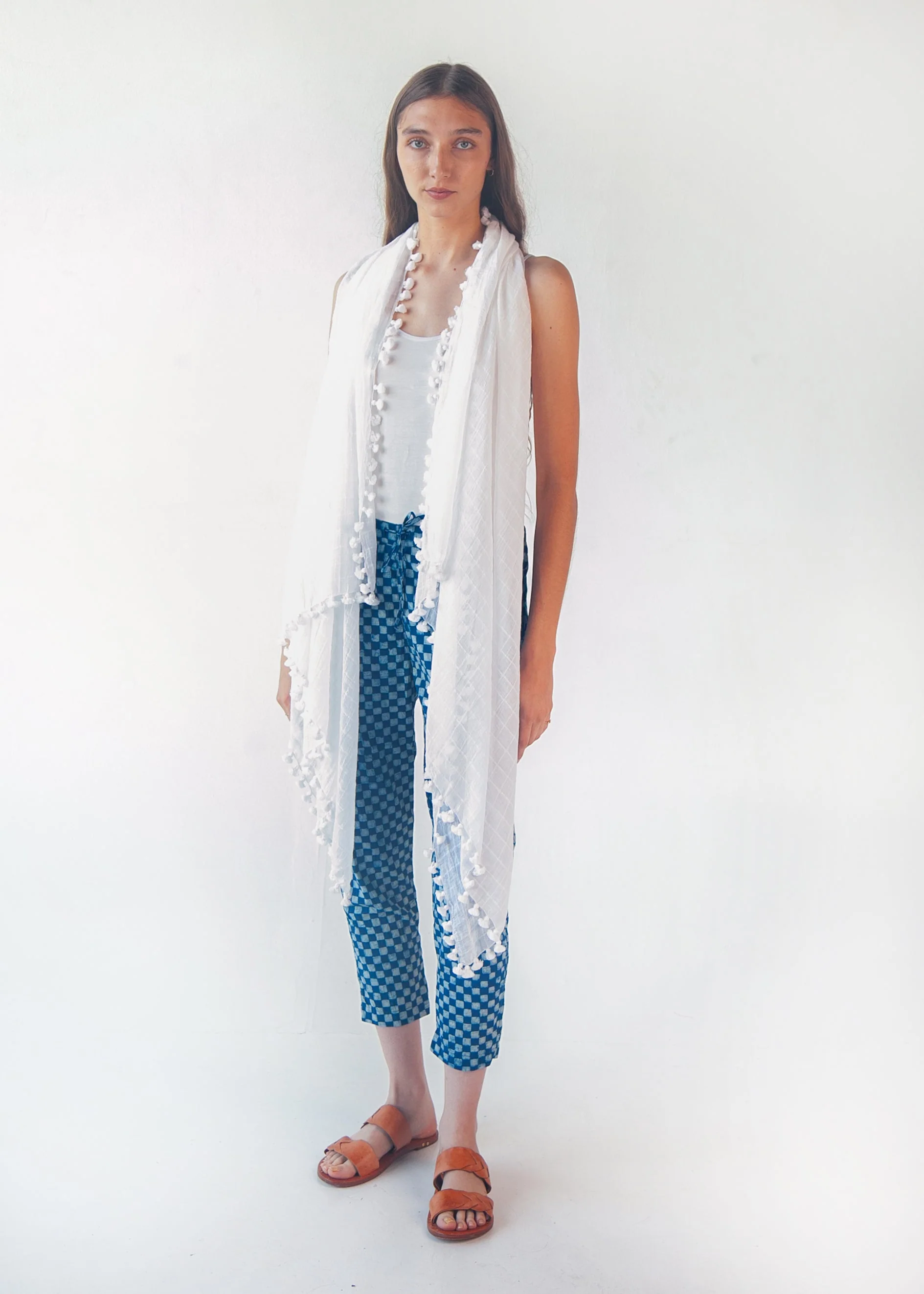 Dupatta Maira Woven Checks - White - Image 3