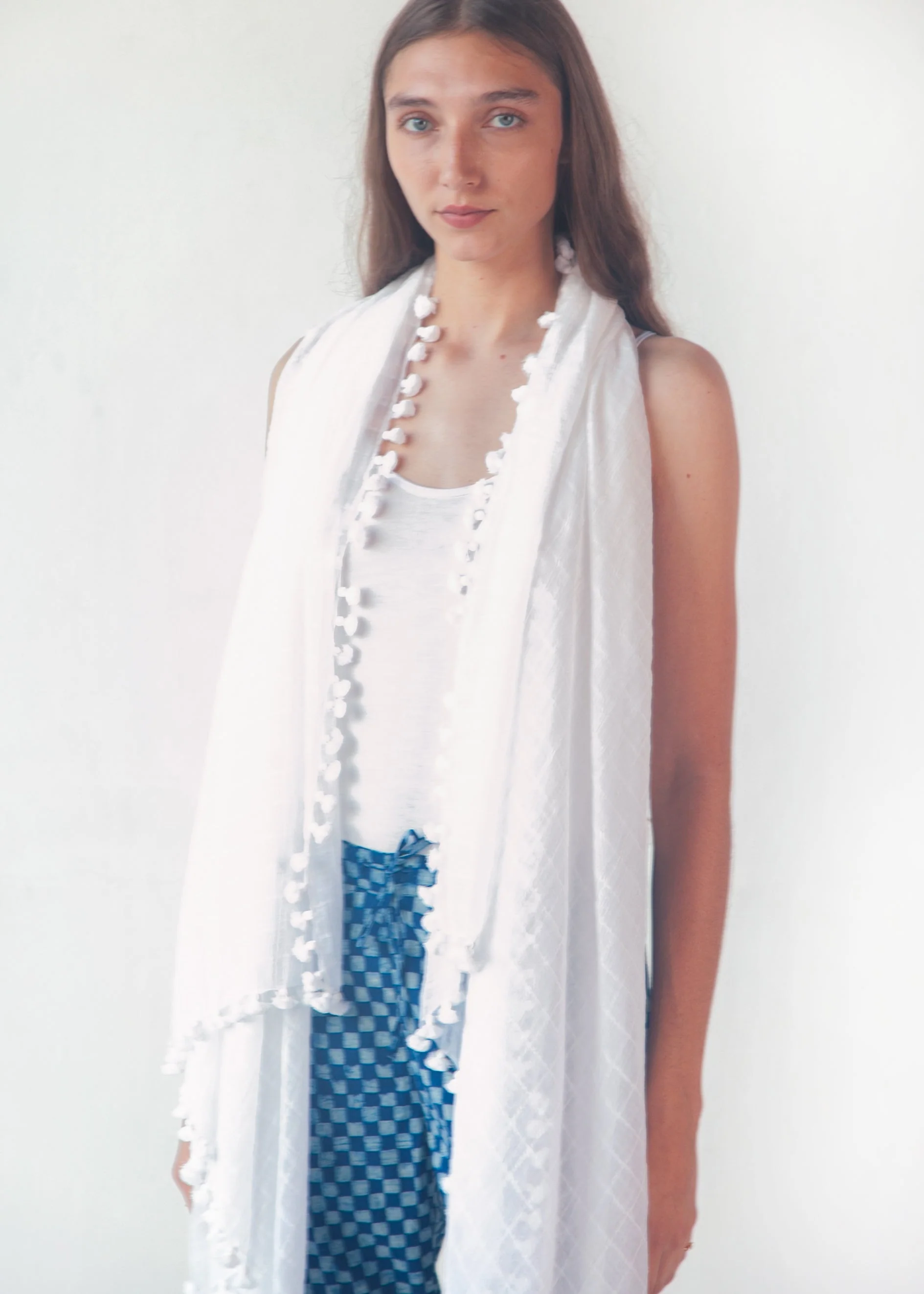 Dupatta Maira Woven Checks - White - Image 5