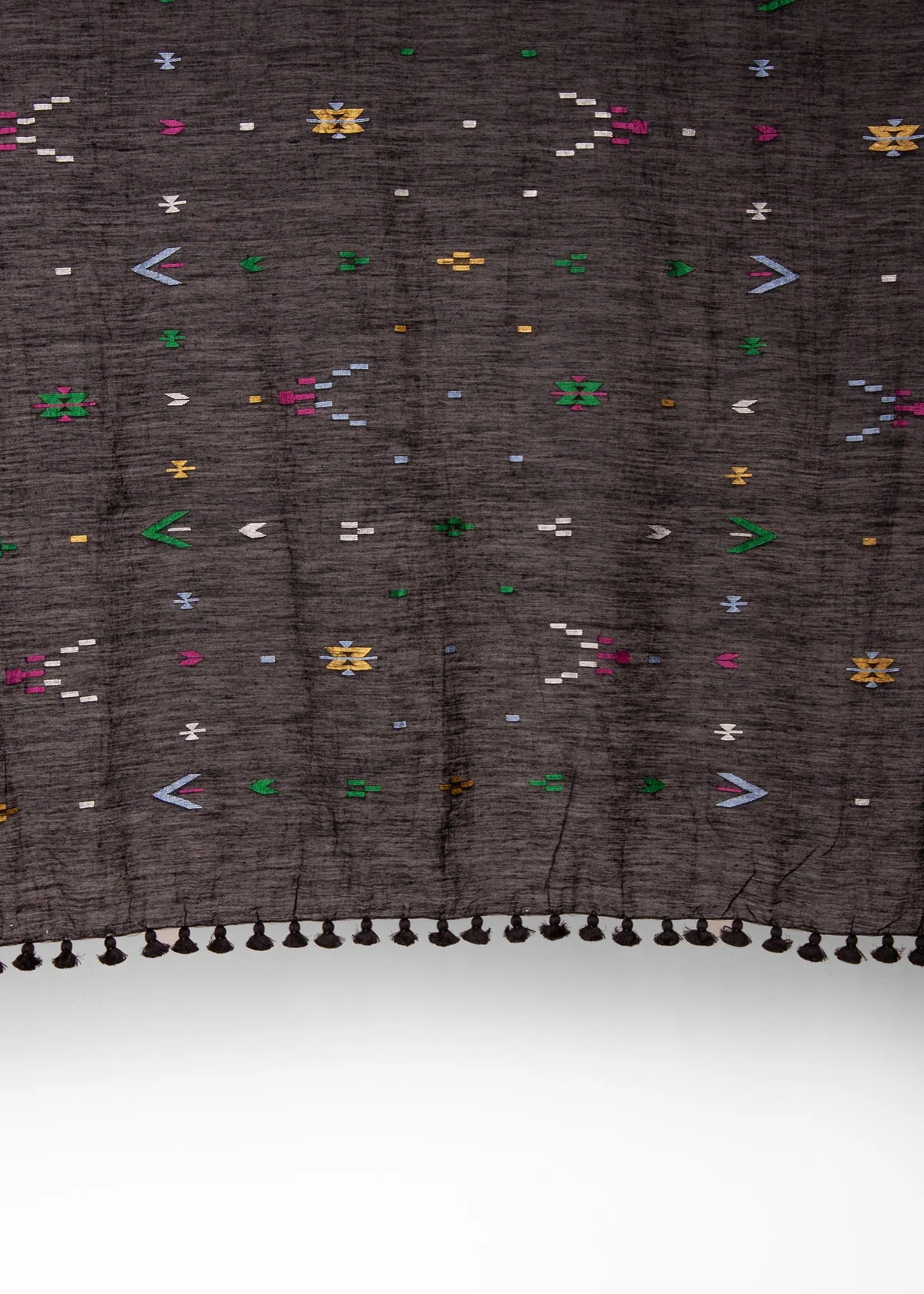 Dupatta Fragment Jamdani - Black - Image 2