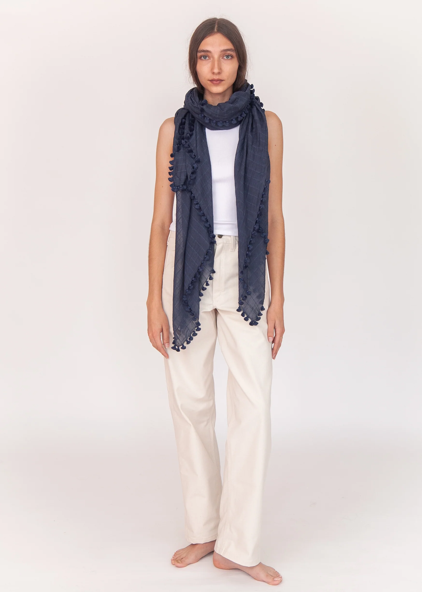 Dupatta Maira Woven Checks - Blue - Image 3