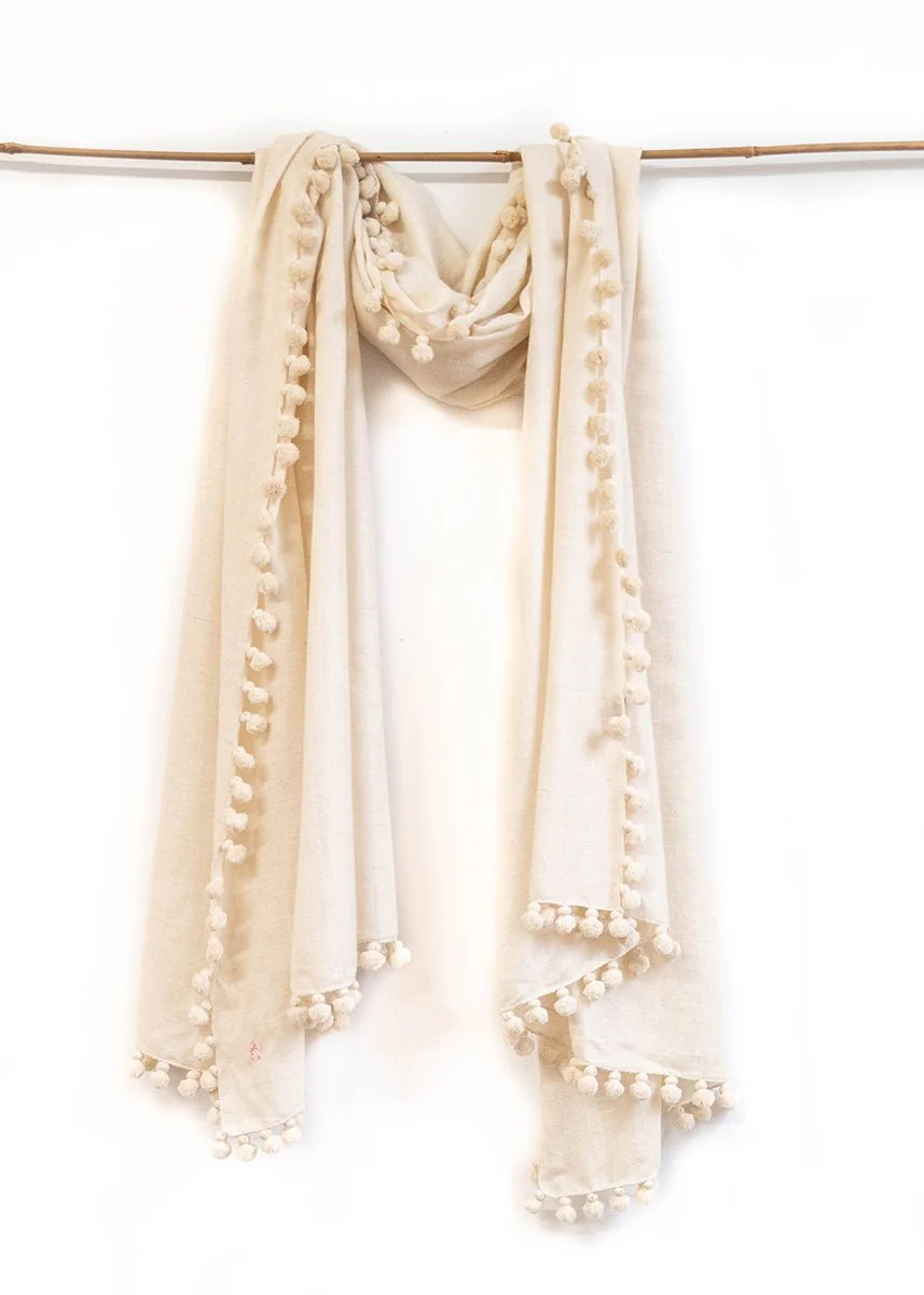 Dupatta Noor Shawl, White - Image 3