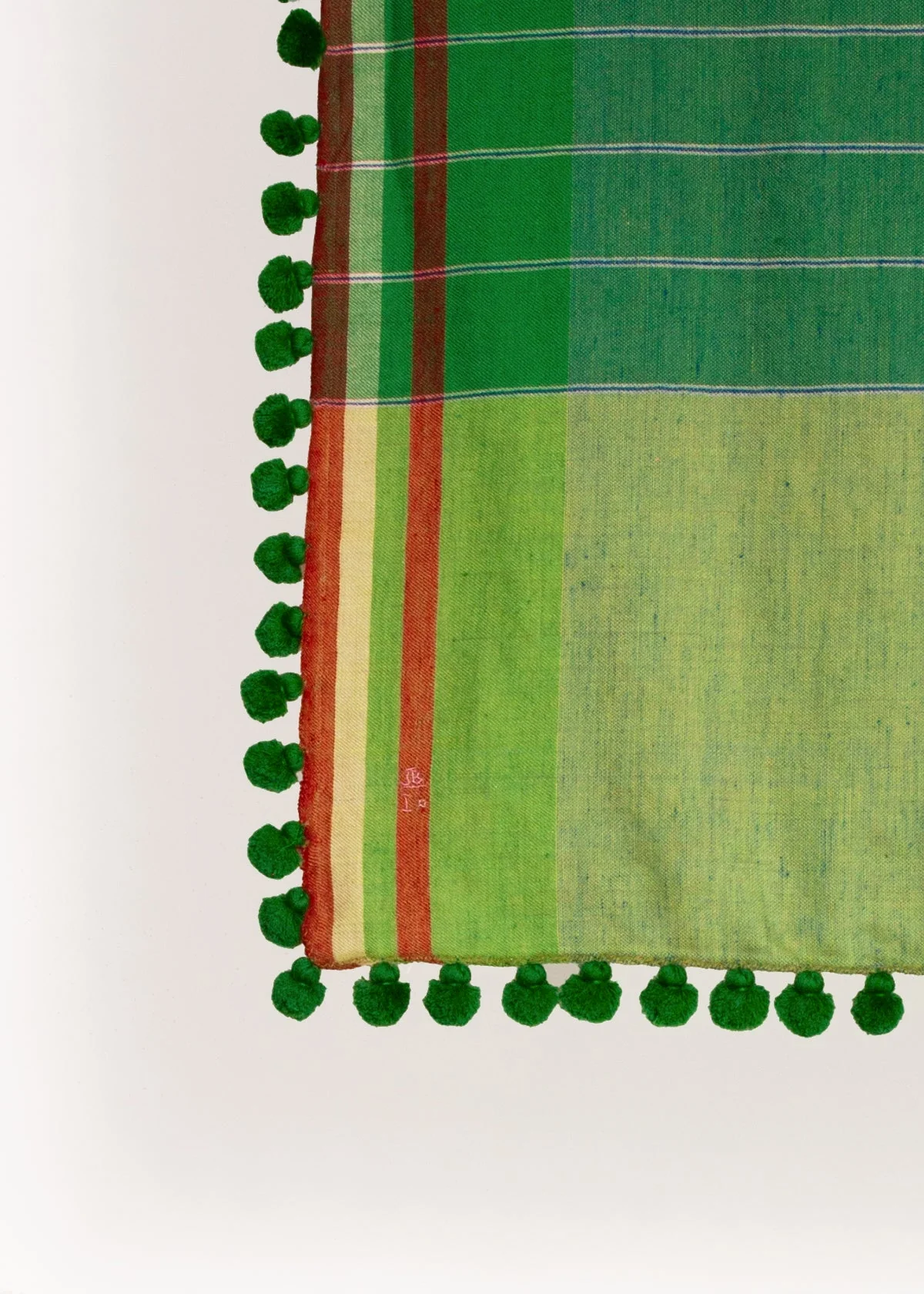 Dupatta Noor Special Shawl - Greens Multi Stripes - Image 4