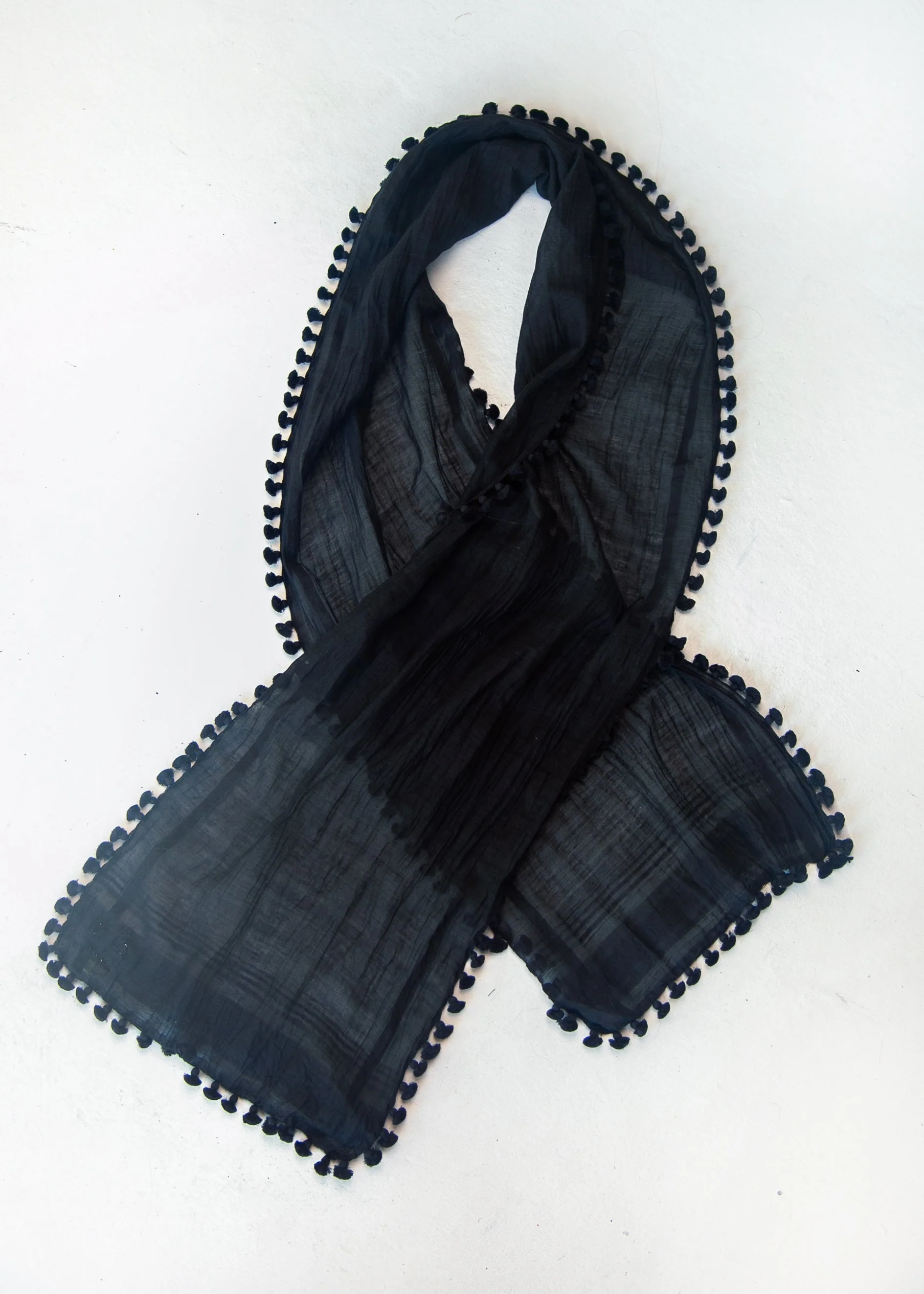 Dupatta Plain Scarf - Black - Image 2