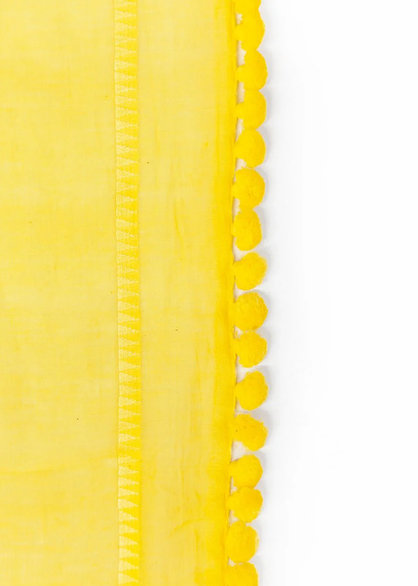 Dupatta Plain Shawl, Amarillo - Image 3