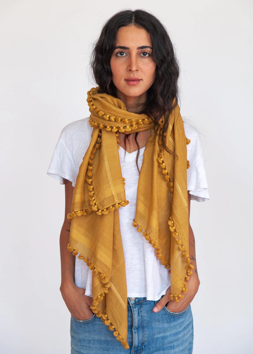 Dupatta Plain Shawl, Curry - Image 2