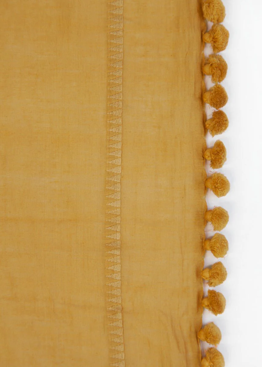 Dupatta Plain Shawl, Curry - Image 3