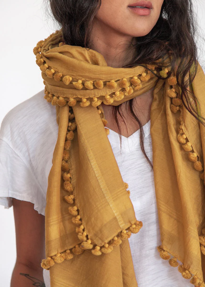 Dupatta Plain Shawl, Curry - Image 4