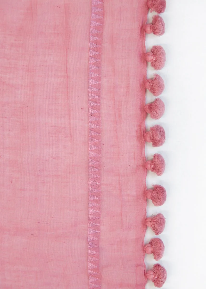 Dupatta Plain Shawl, Dogwood - Image 3