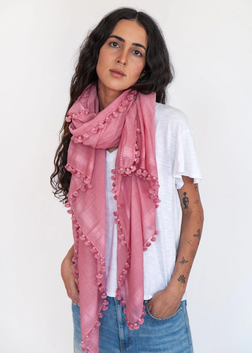 Dupatta Plain Shawl, Dogwood - Image 4