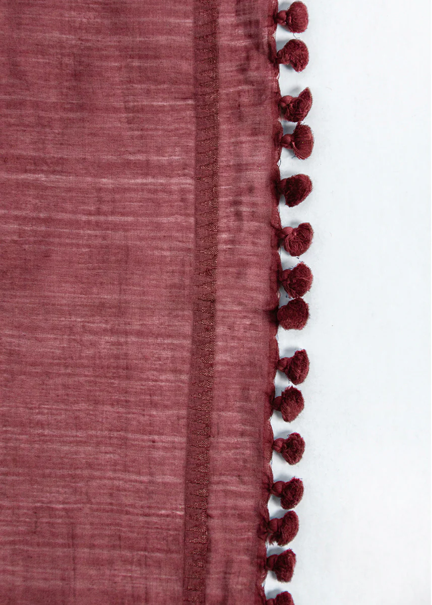 Dupatta Plain Shawl, Damask - Image 2