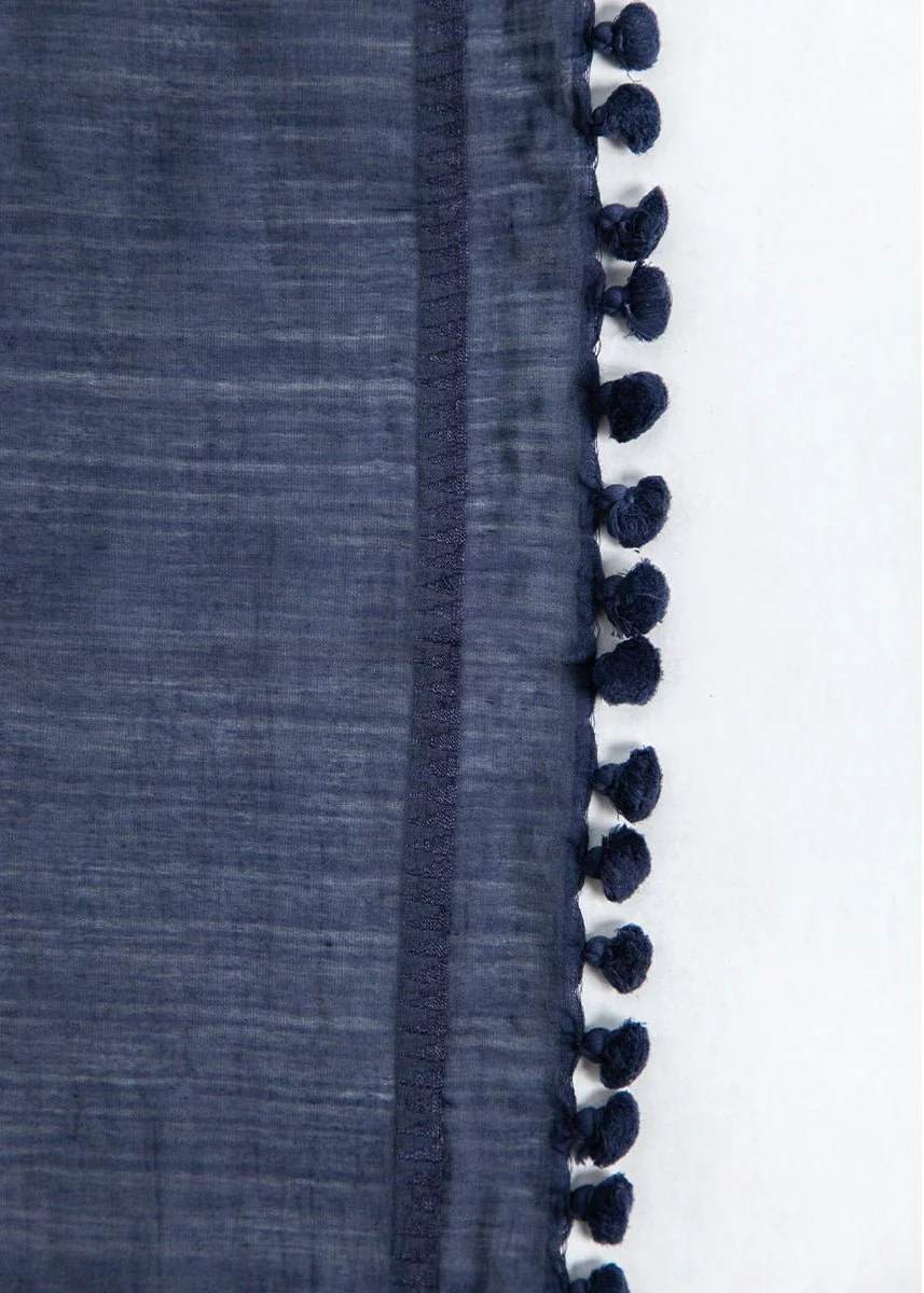 Dupatta Plain Shawl, Midnight - Image 4