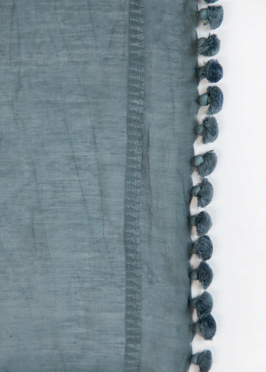 Dupatta Plain Shawl, Slate - Image 2