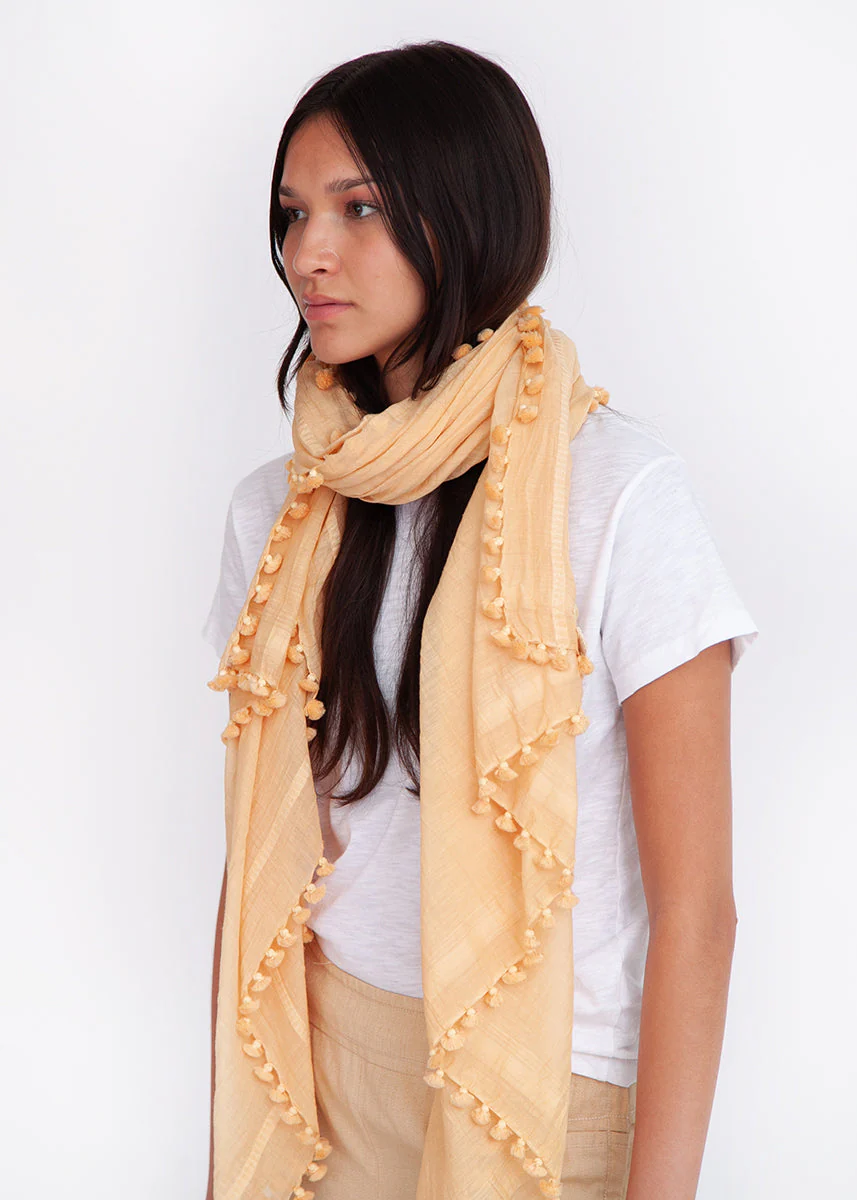 Dupatta Plain Shawl, Wheat - Image 2