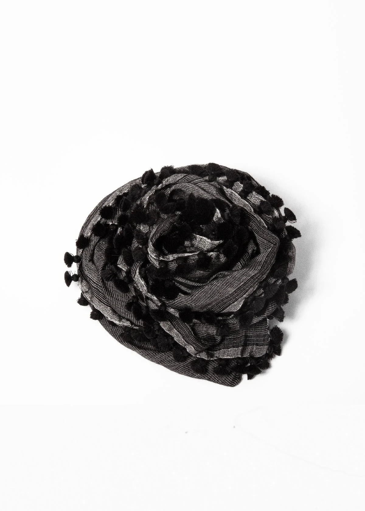 Dupatta Saaf Shiny Pin Stripes - Black - Image 4