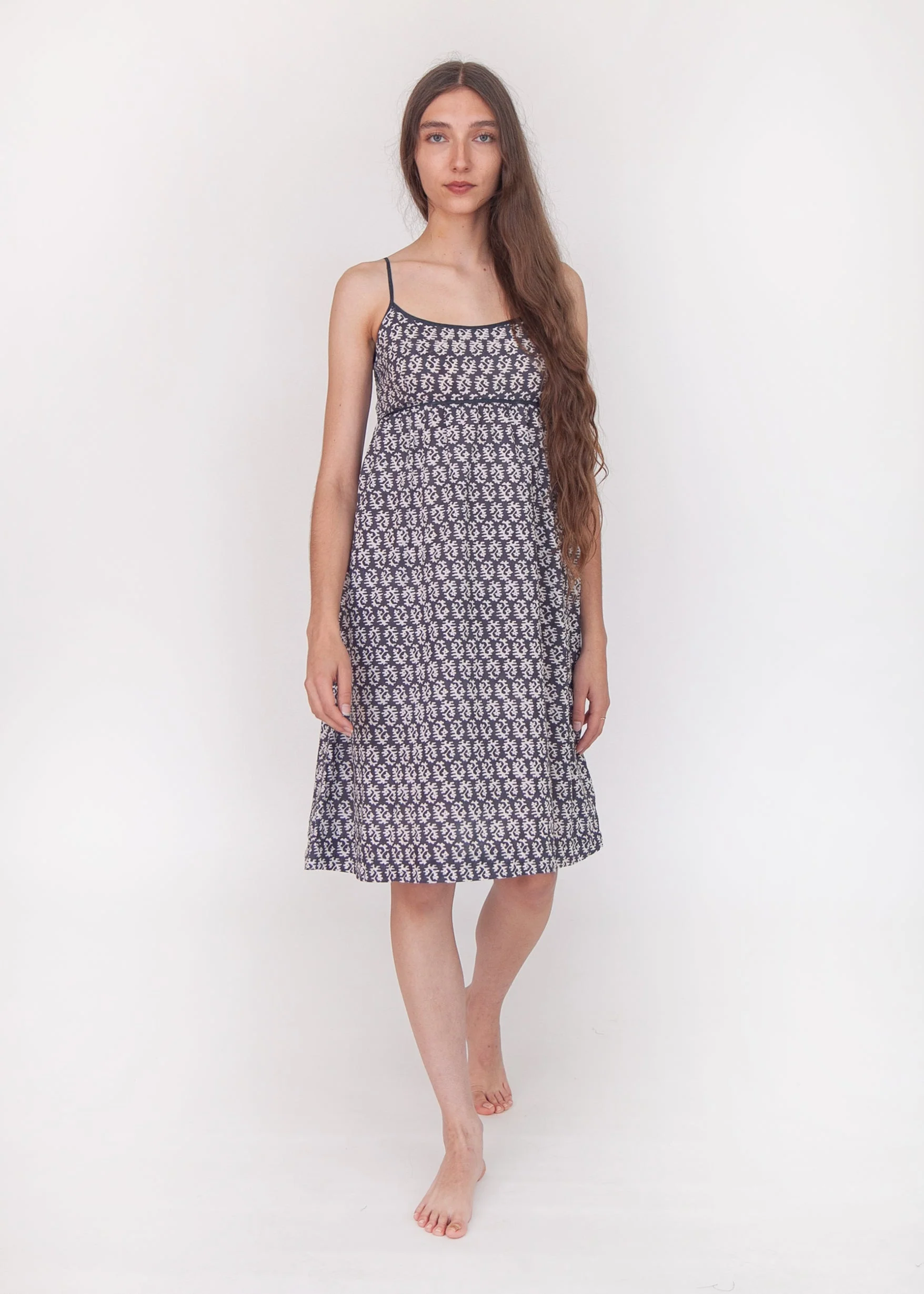 Gaia Greece Slip Dress - Nero