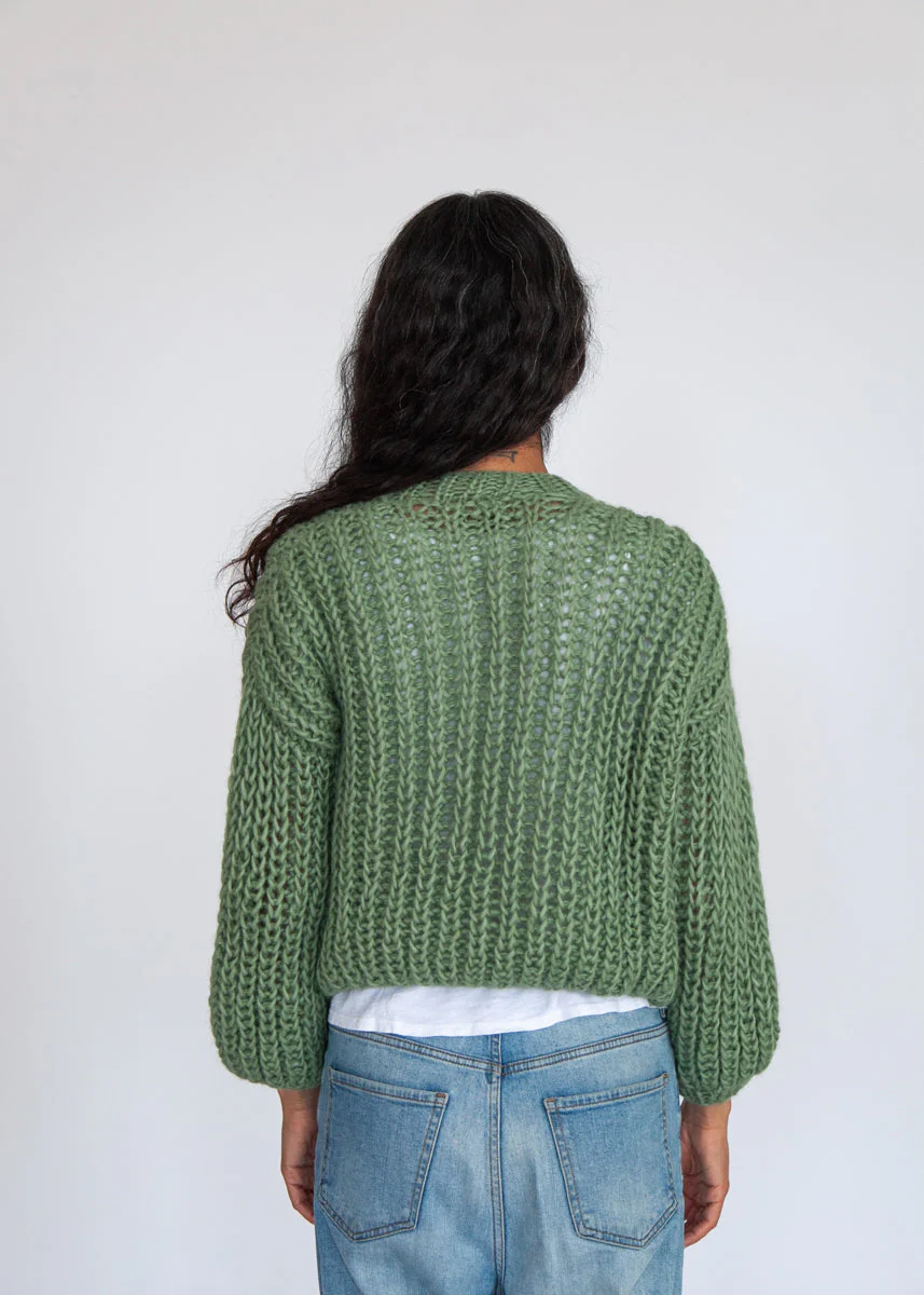Hilma Hand Knit Alpaca Cardigan, Willlow - Image 3