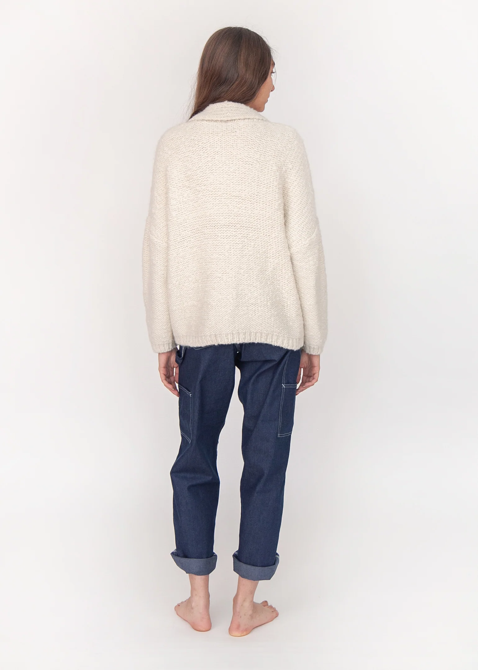 Huacaya Alpaca Cardigan, Natural - Image 5
