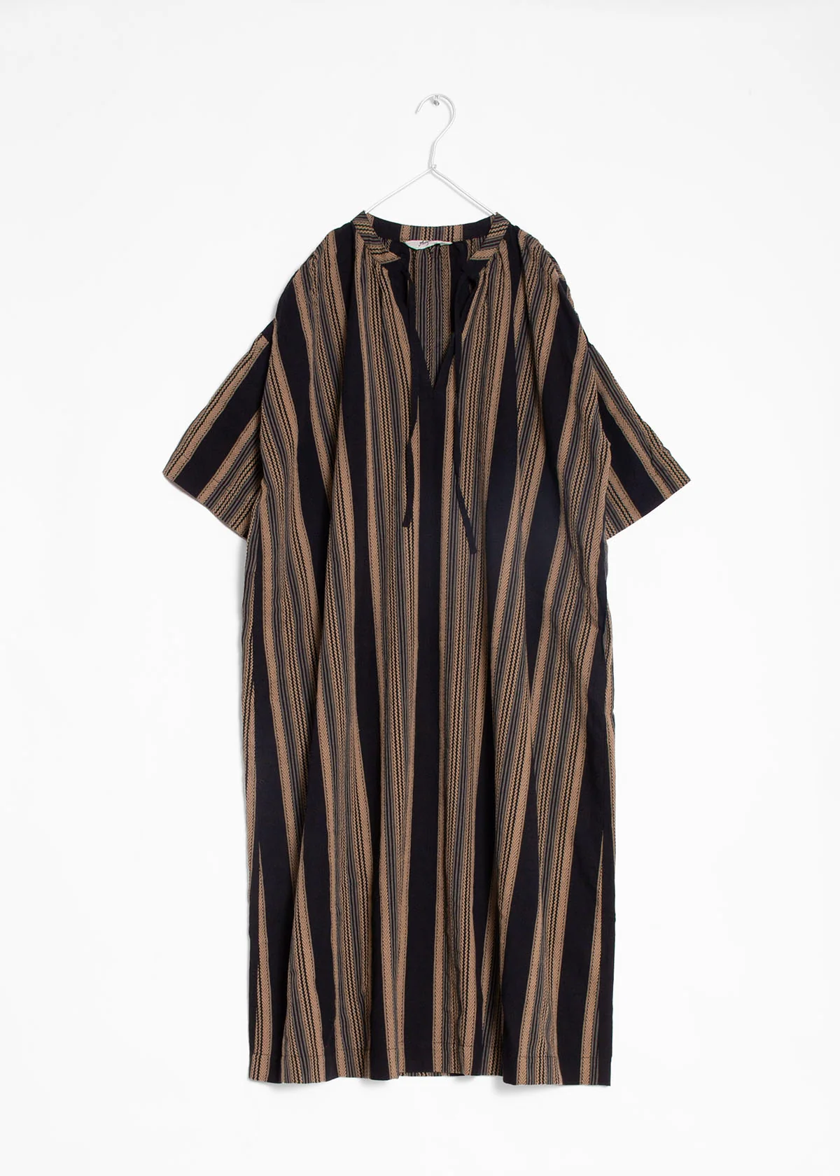 Ichi Antiquitiés Jacquard Stripes Dress - Black/Beige