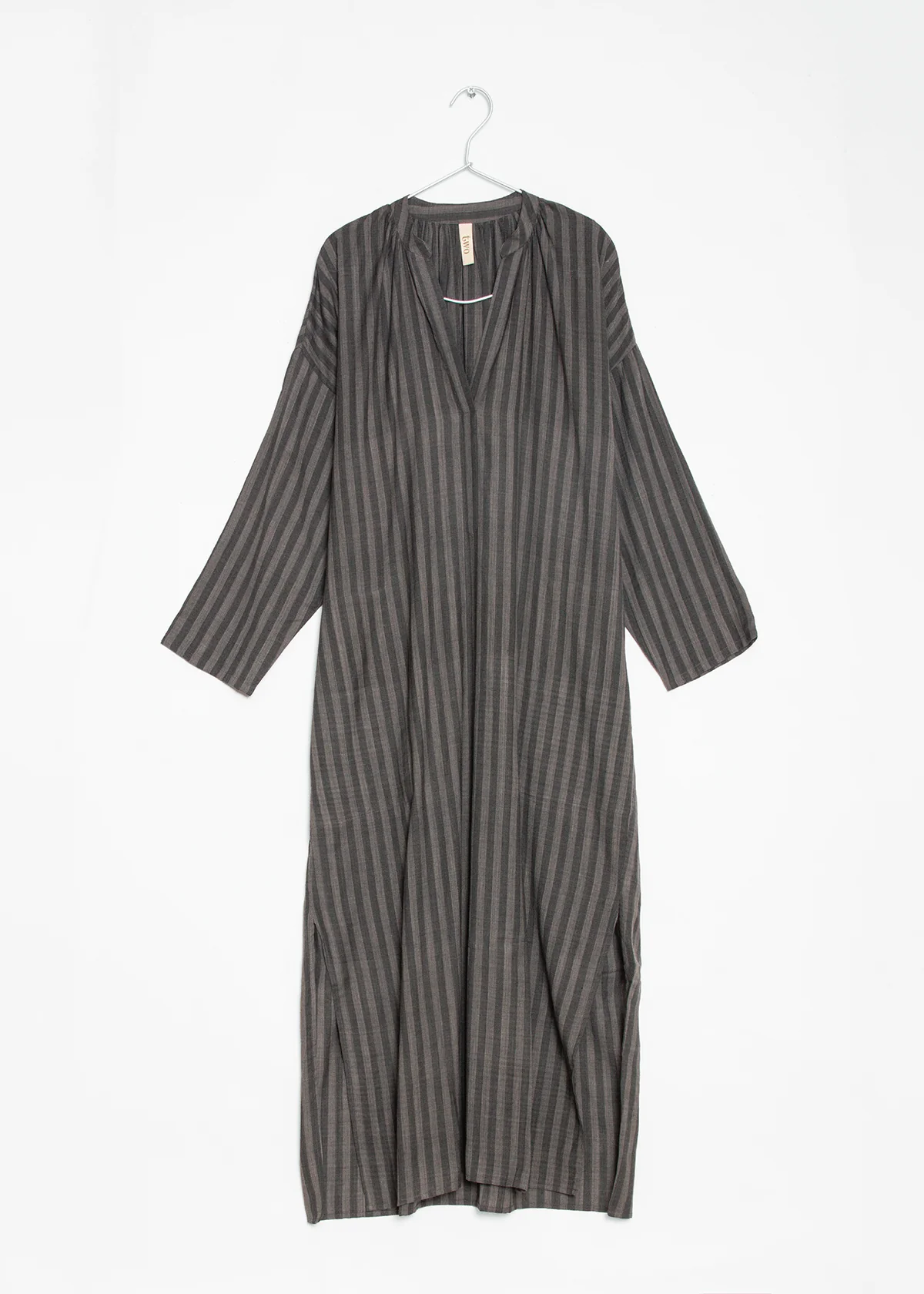 Long Caftan - Grey Stripe By Two