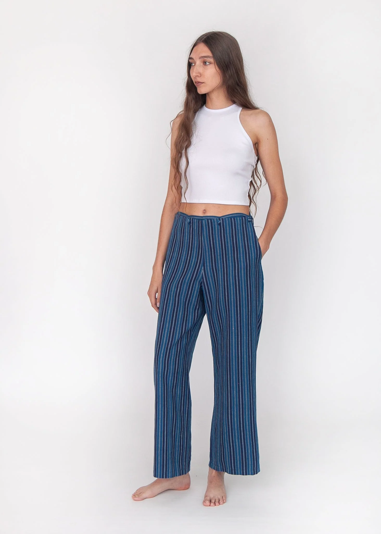 Louise Modern Stripe Pant - Blue - Image 4