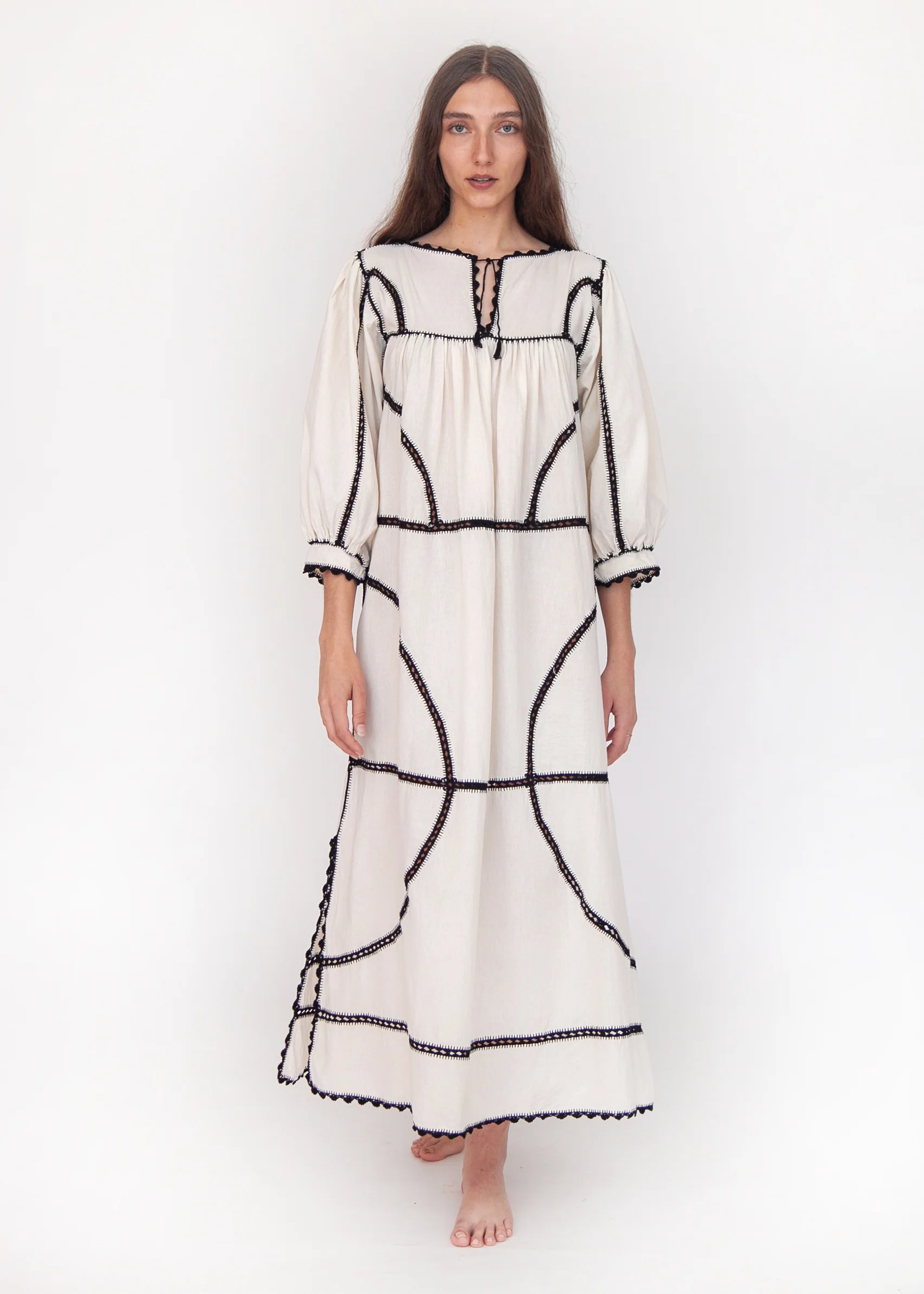 Montanita Long Dress - Black on Natural