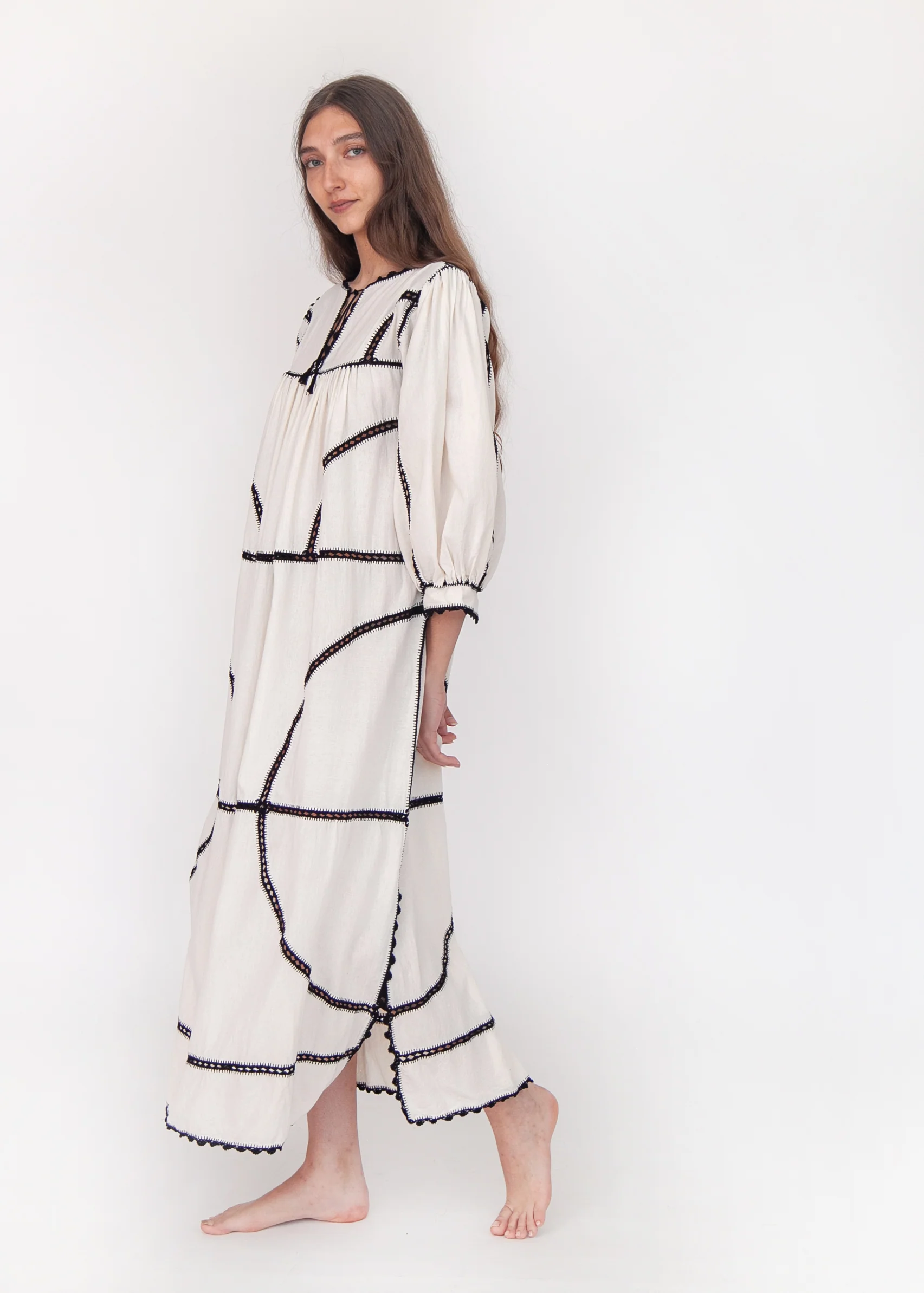 Montanita Long Dress - Black on Natural - Image 2