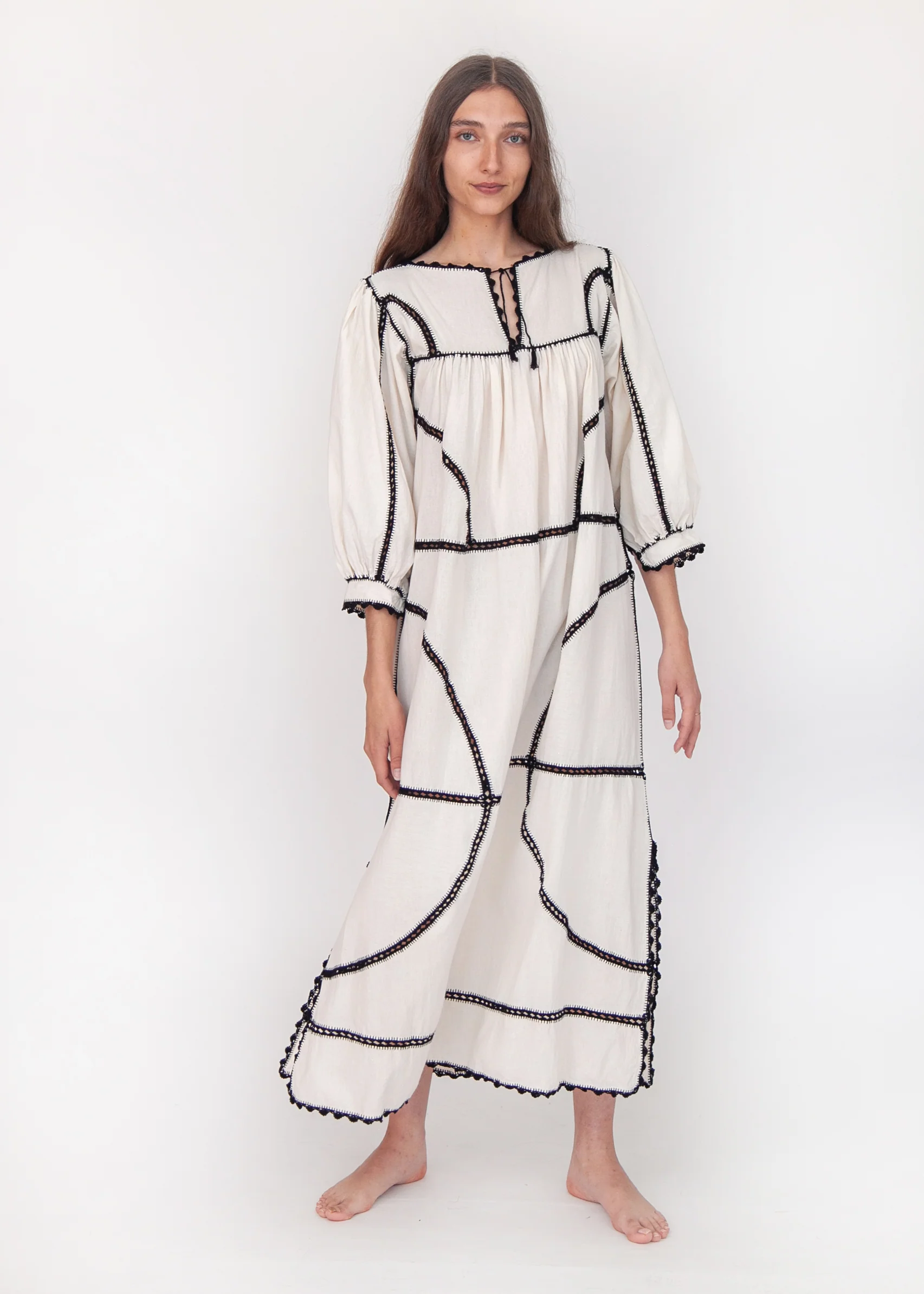 Montanita Long Dress - Black on Natural - Image 3