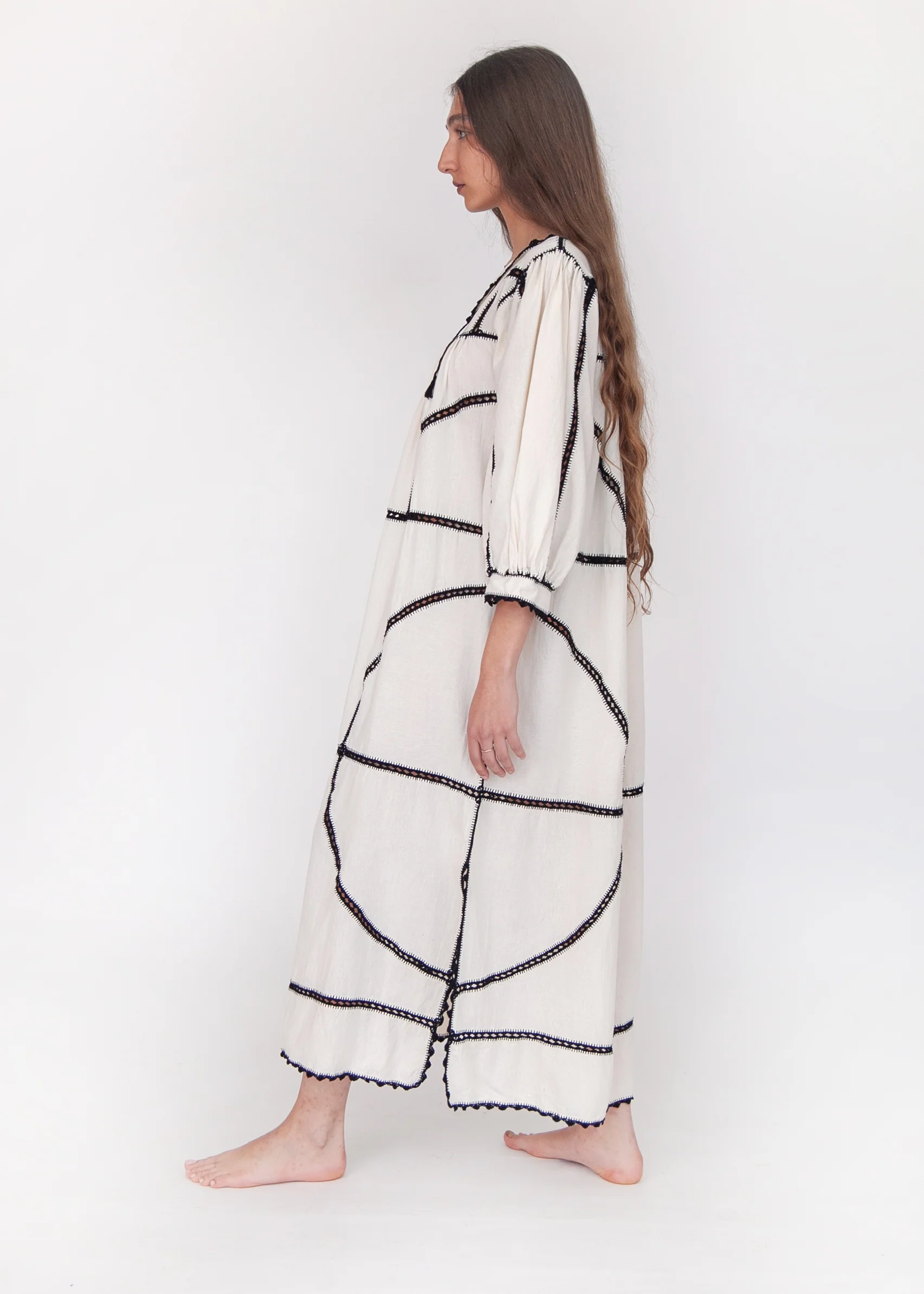 Montanita Long Dress - Black on Natural - Image 4