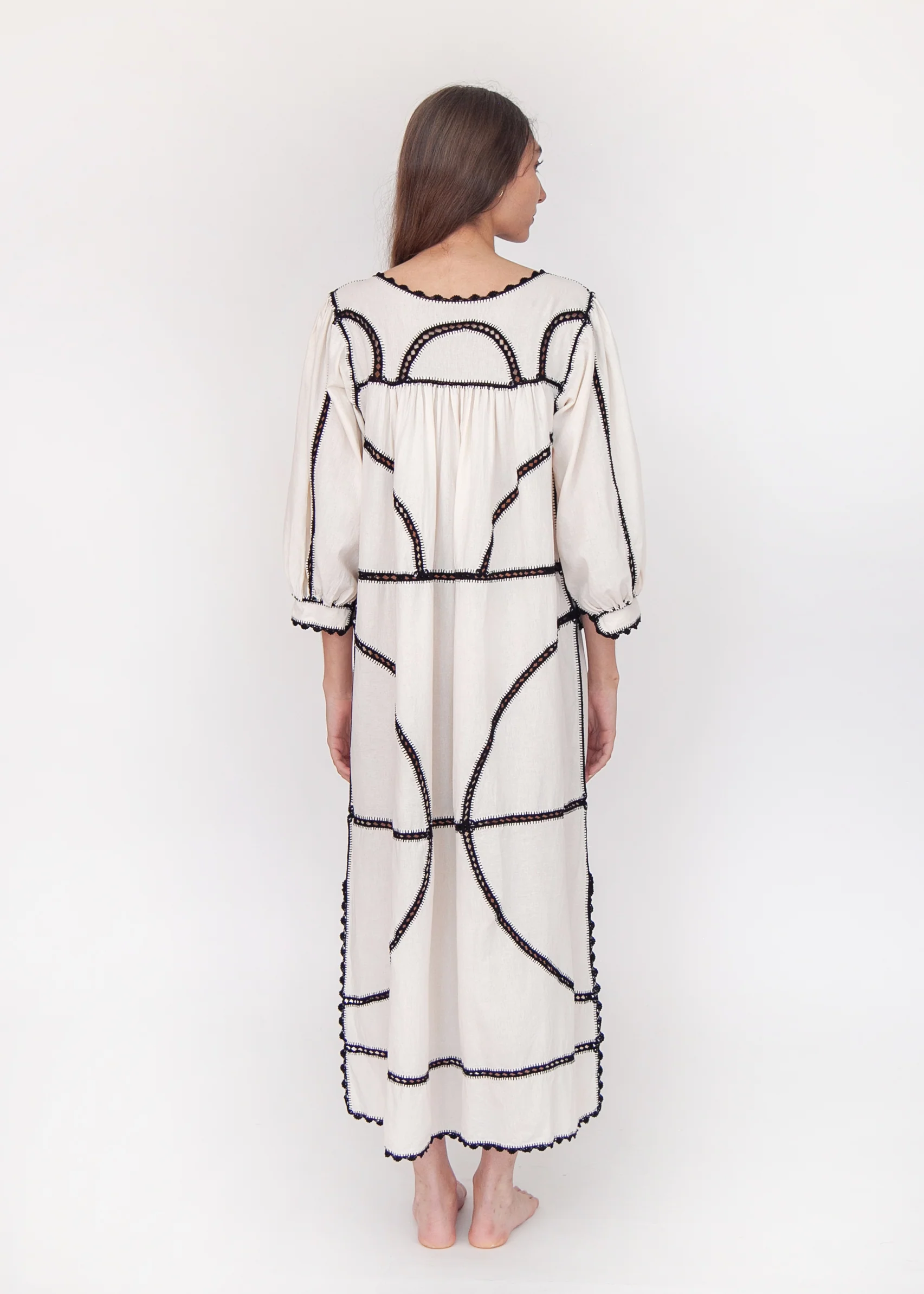 Montanita Long Dress - Black on Natural - Image 5