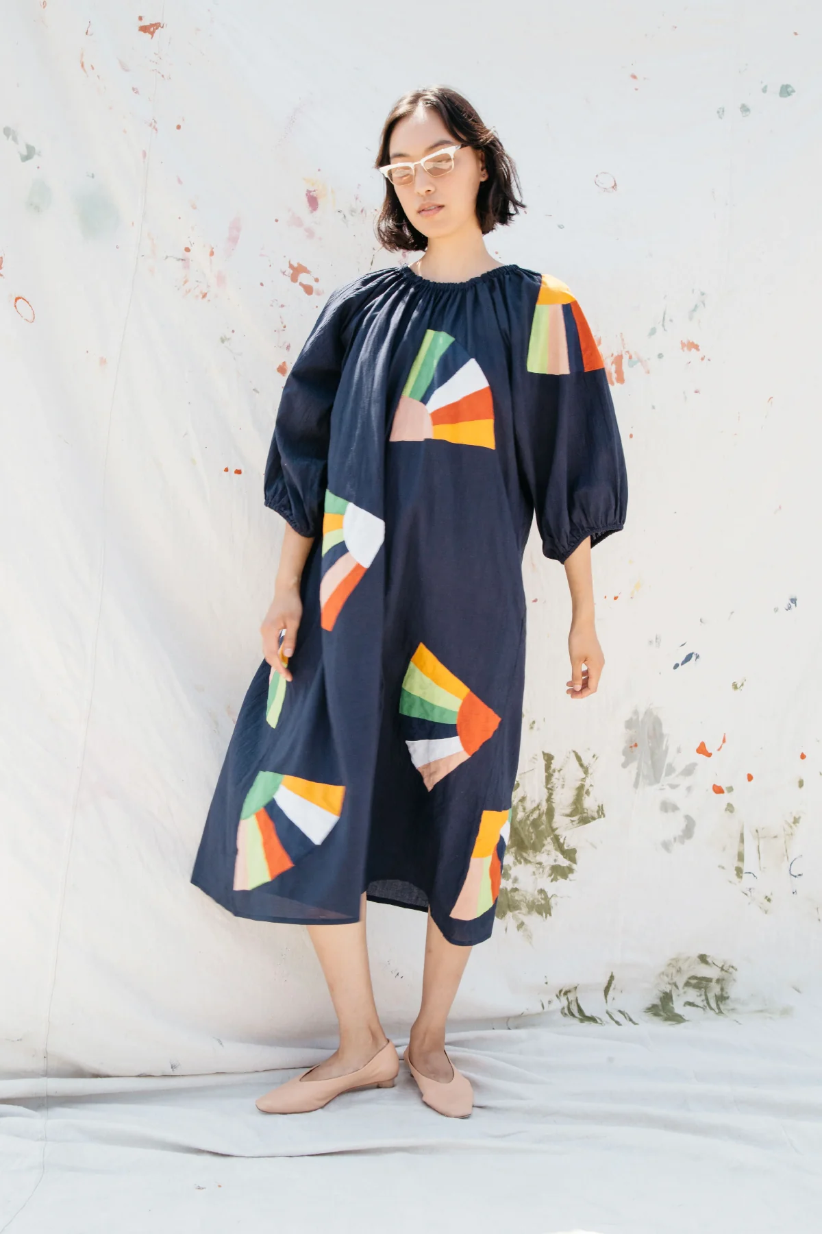 Nikki Chasin Ballad Fan Patch Dress - Navy - Image 3