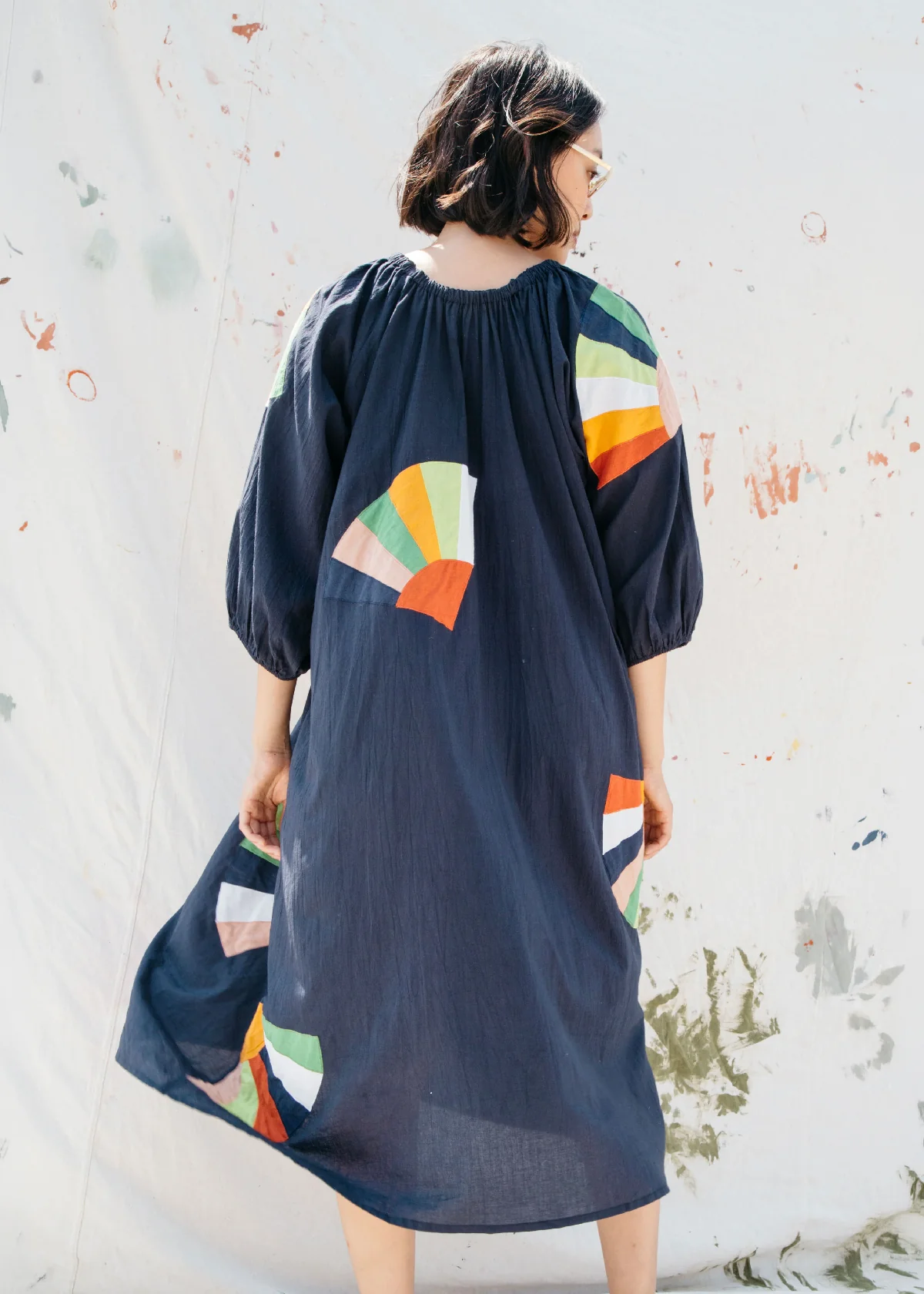 Nikki Chasin Ballad Fan Patch Dress - Navy - Image 4