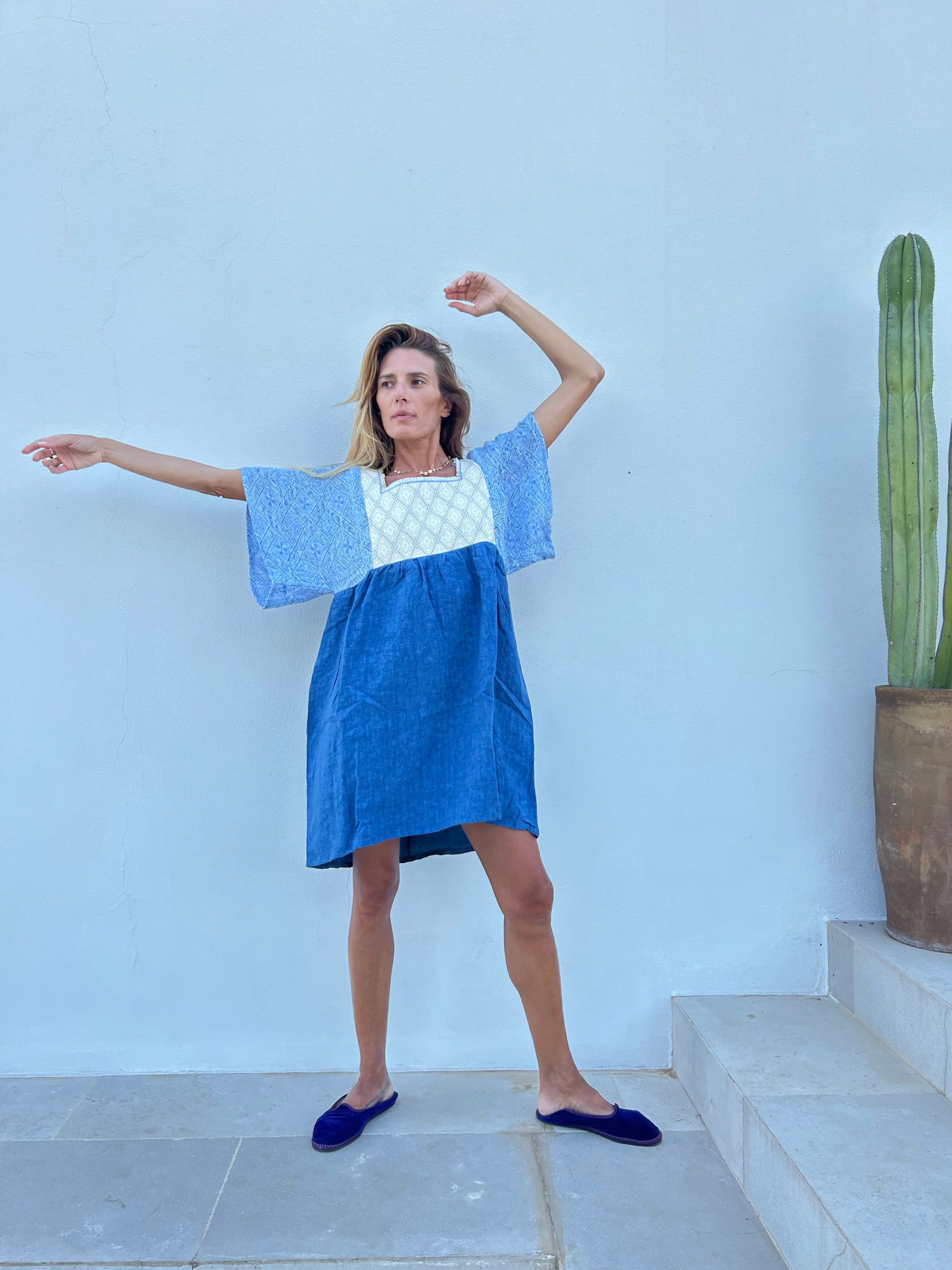 Nina Leuca Laura Short Dress - Blue - Image 2