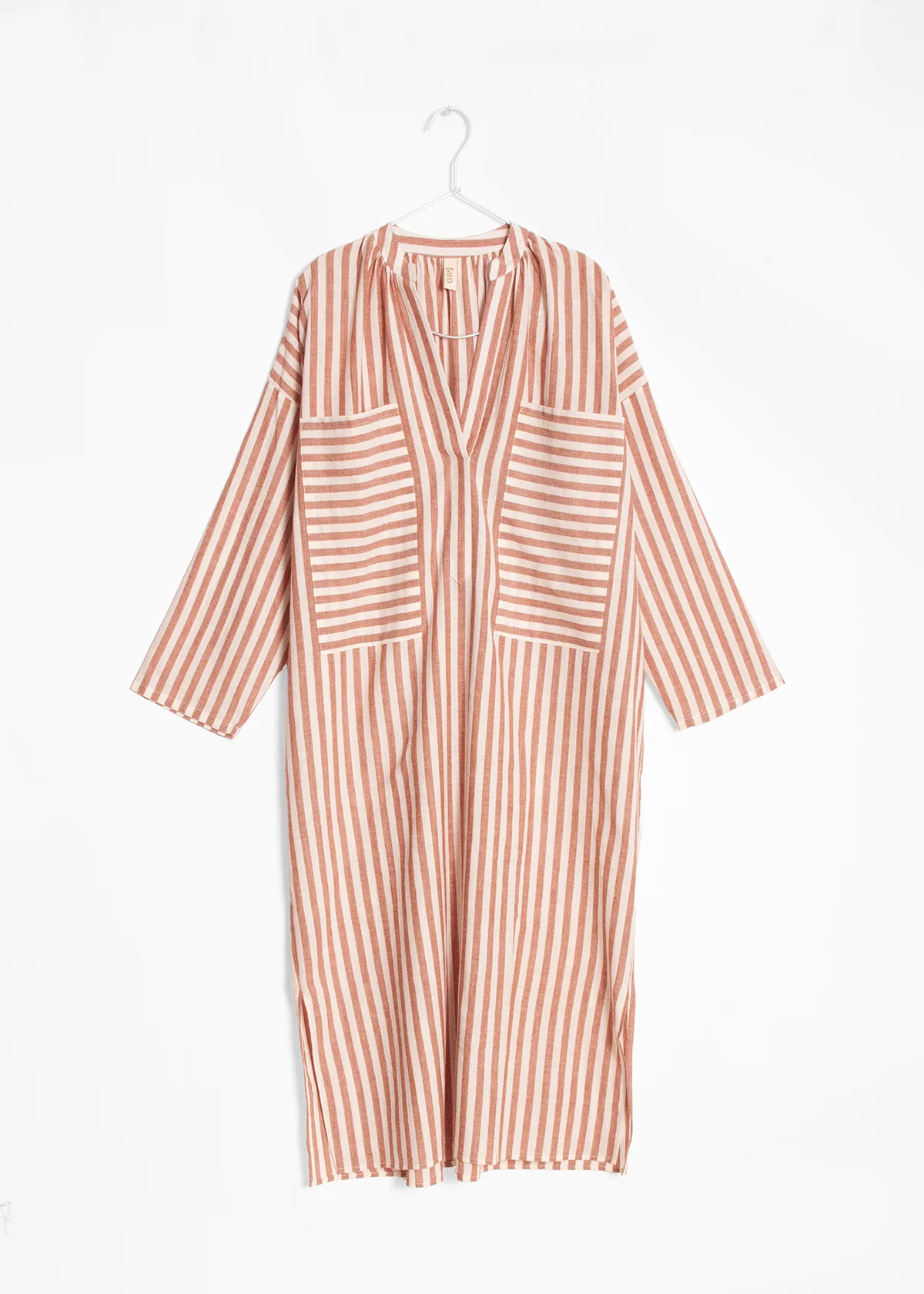 Pocket Caftan - Terracotta Stripe by Two