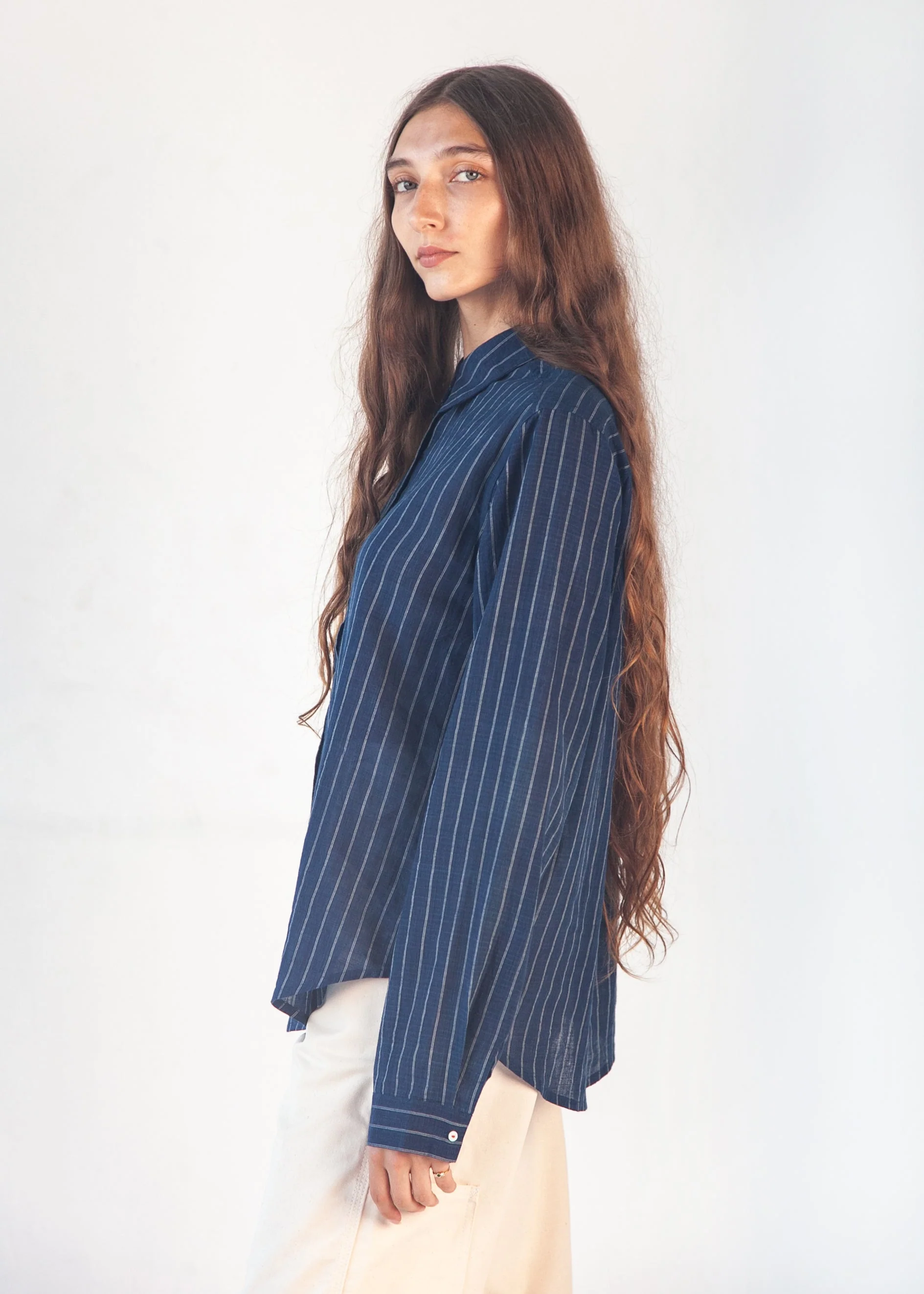 Rosa Double Stripe Top - Natural Indigo - Image 4
