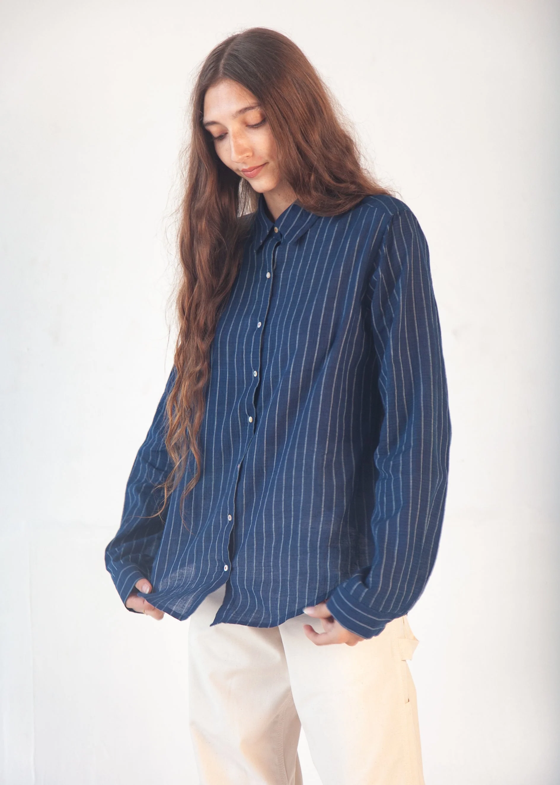 Rosa Double Stripe Top - Natural Indigo - Image 5