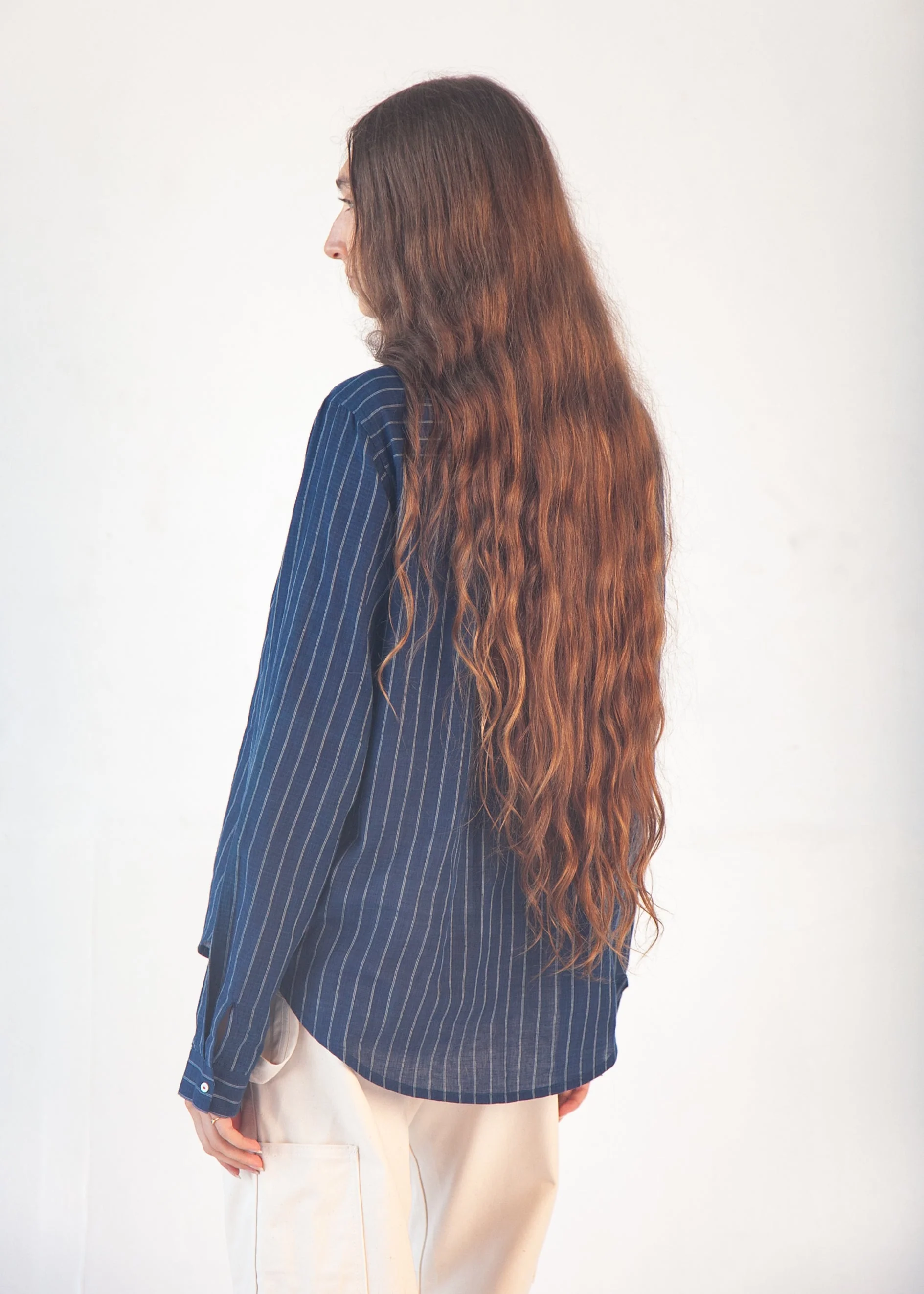 Rosa Double Stripe Top - Natural Indigo - Image 6