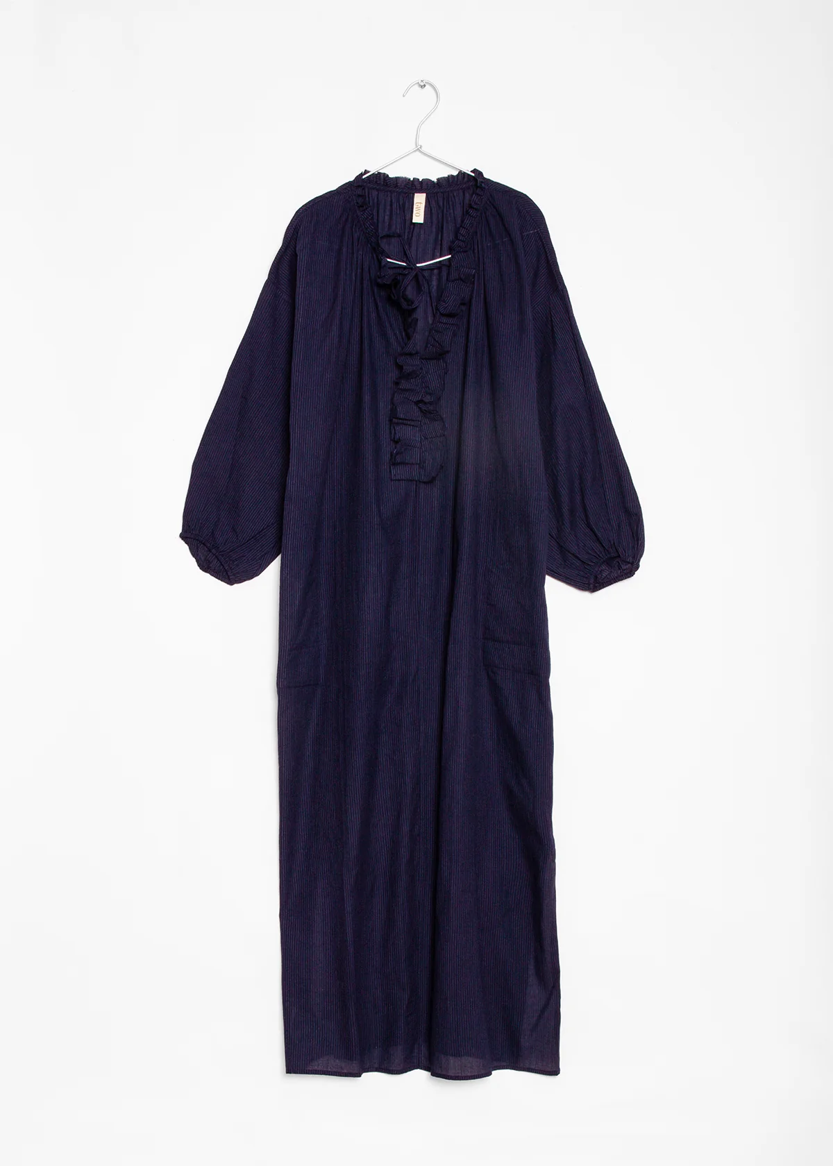 Ruffle Caftan - Navy Pinstripe by Two