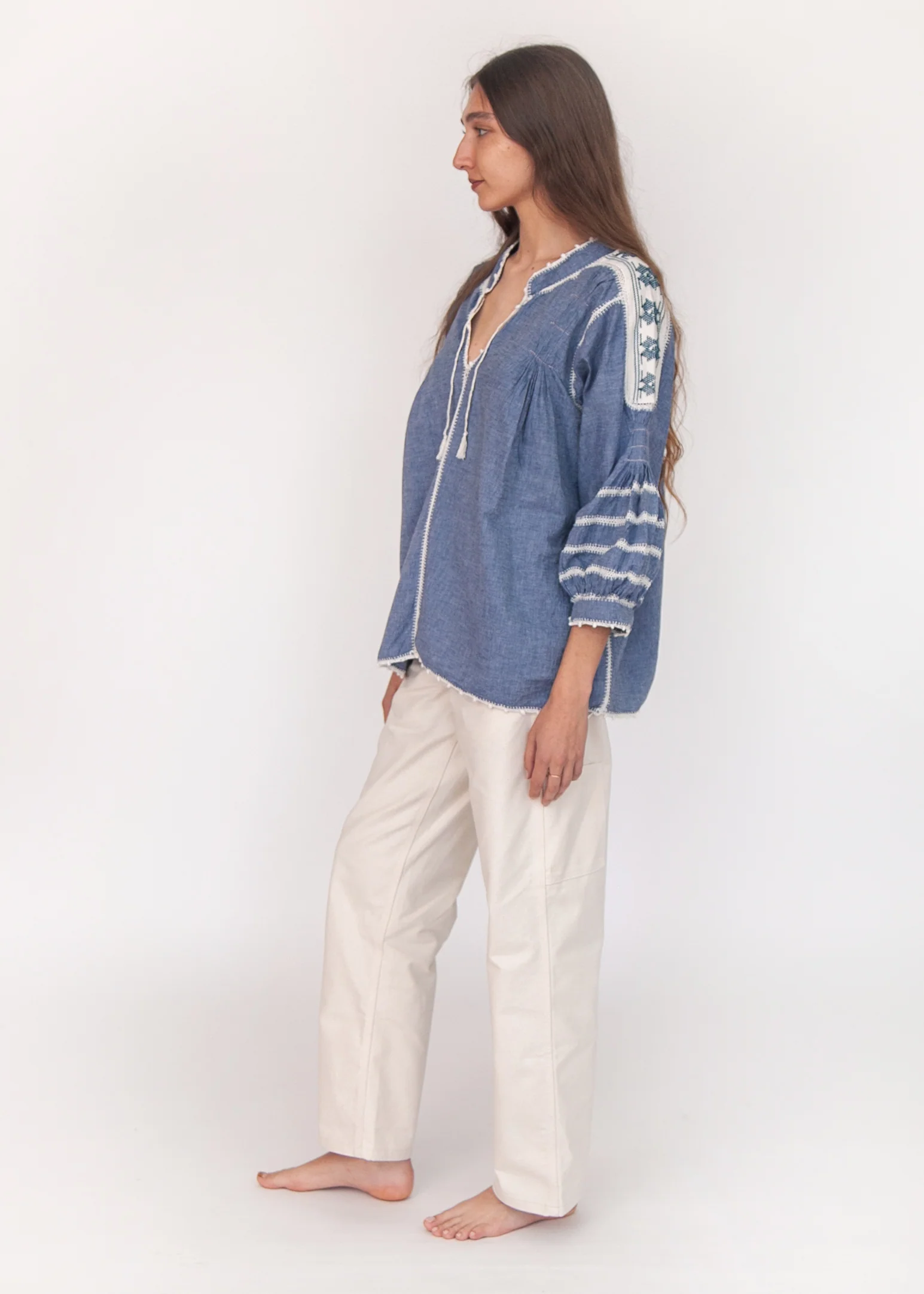 Sirena Chambray Top - Azul Marino - Image 3